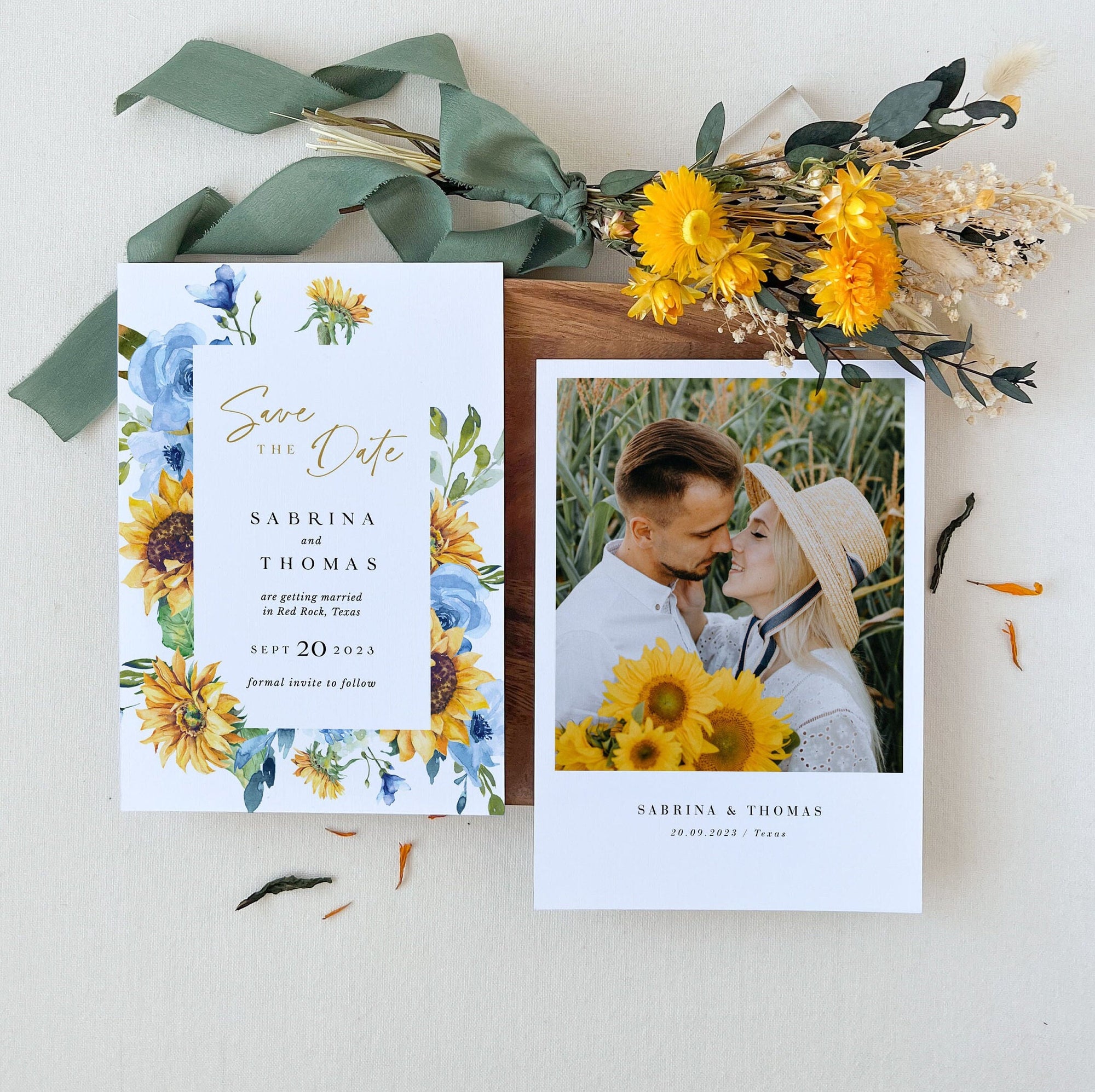 IVY Printable Save the Date Dusty Blue