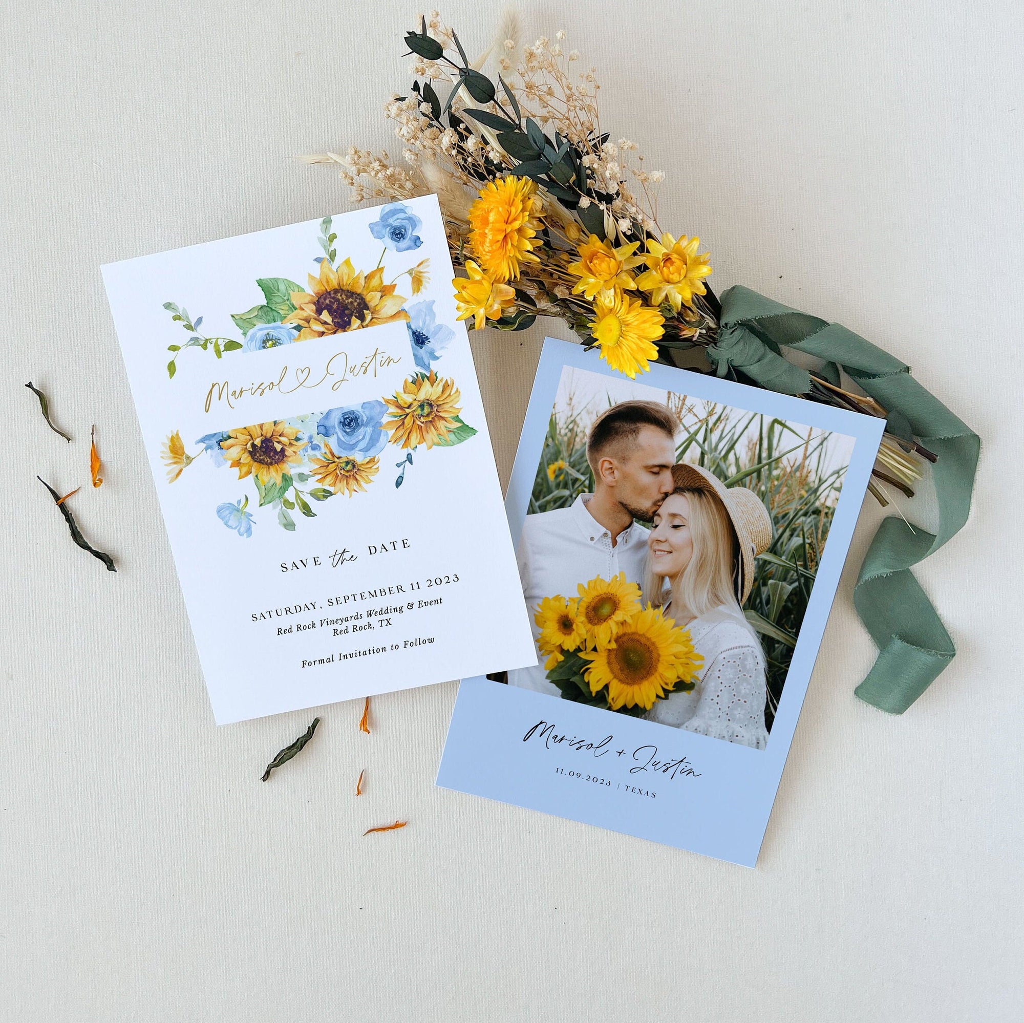 IVY Printable Floral Save the Date with Photo