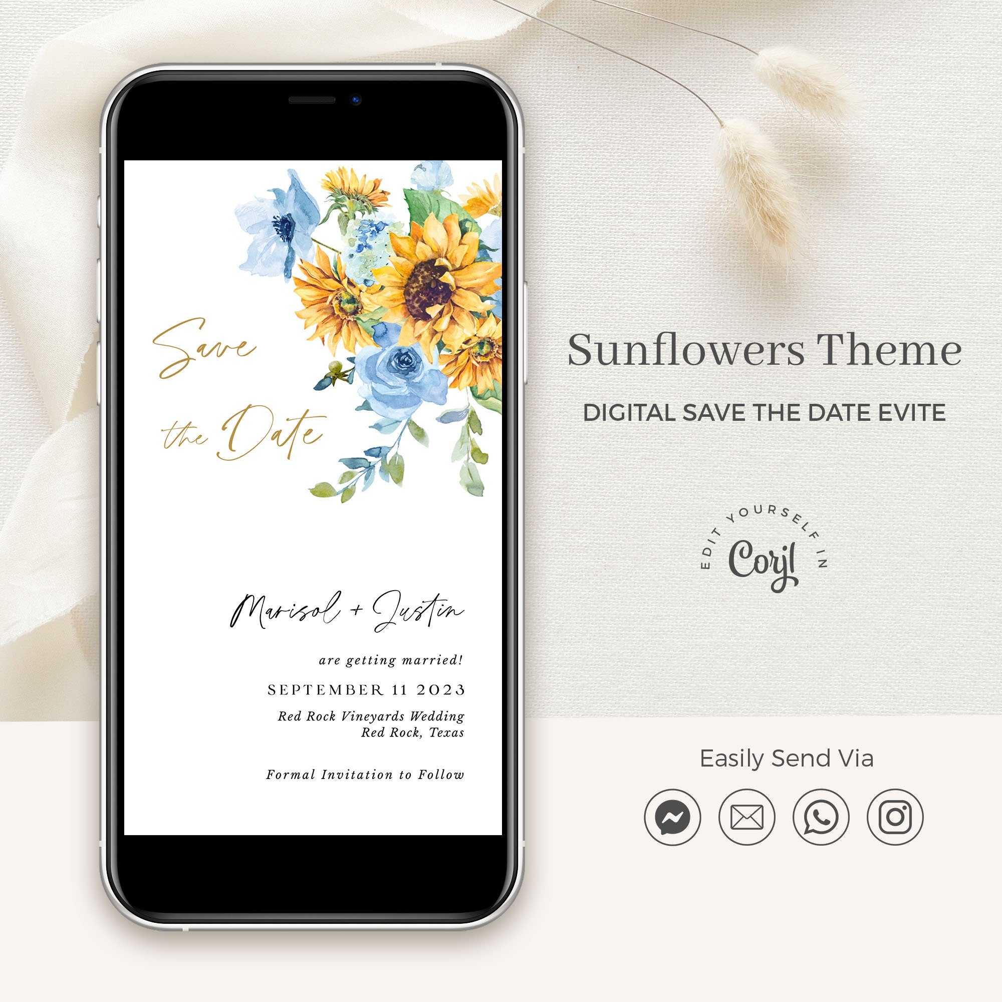 IVY Rustic Wedding Save the Date Digital
