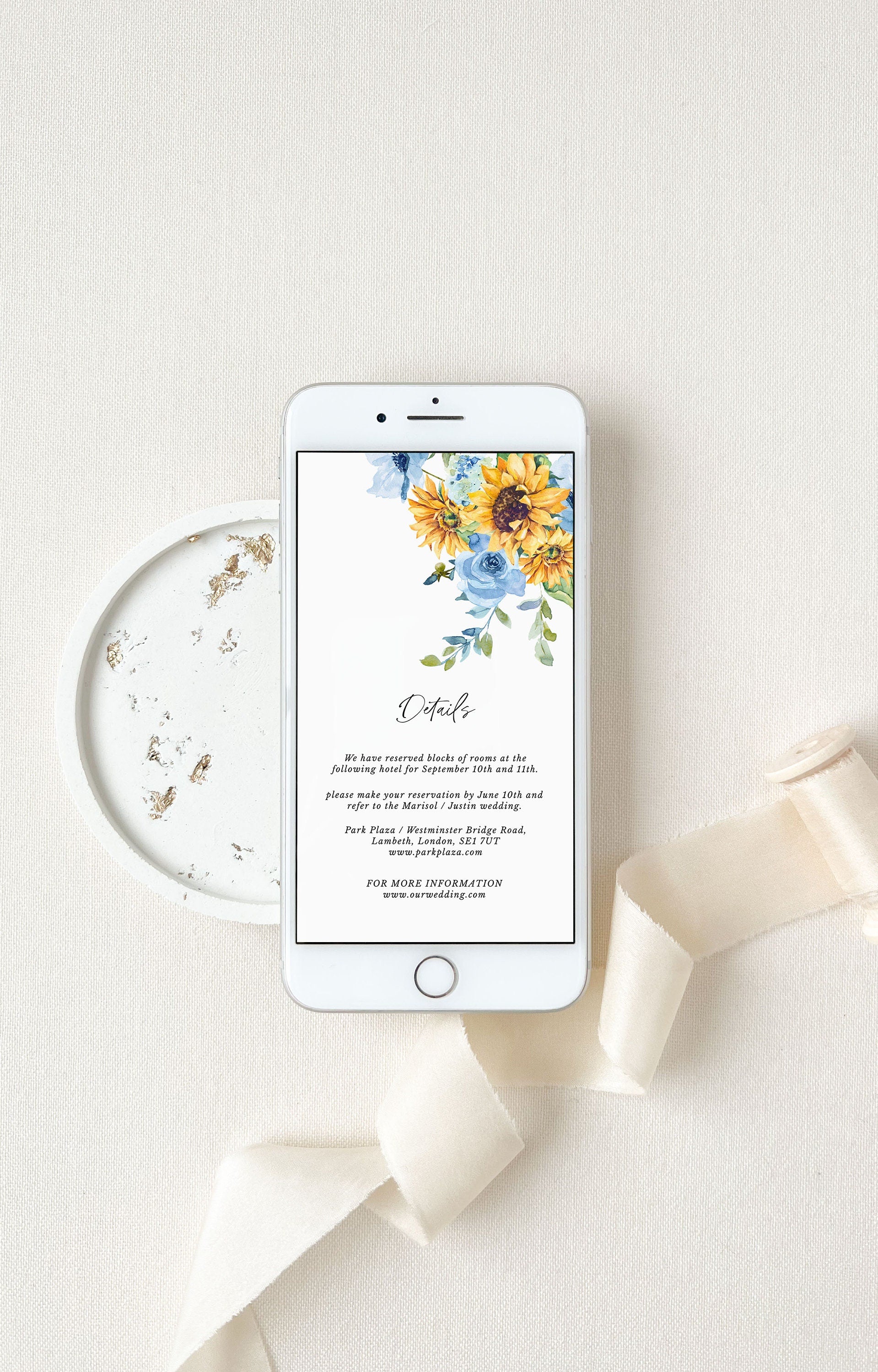 IVY Sunflower and Roses Wedding Invitation Electronic