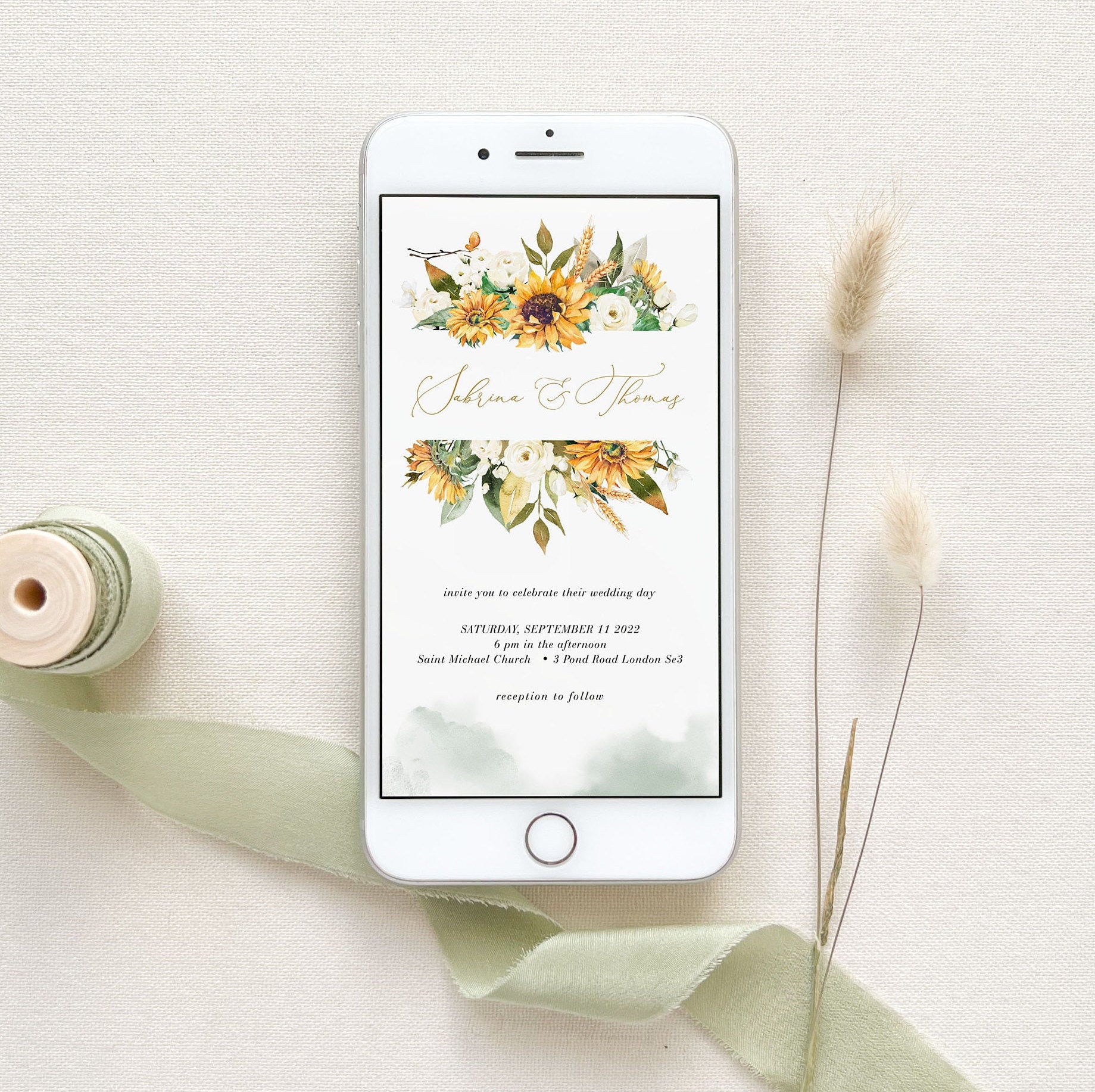 MARISOL Sunflower Wedding Invitation Digital