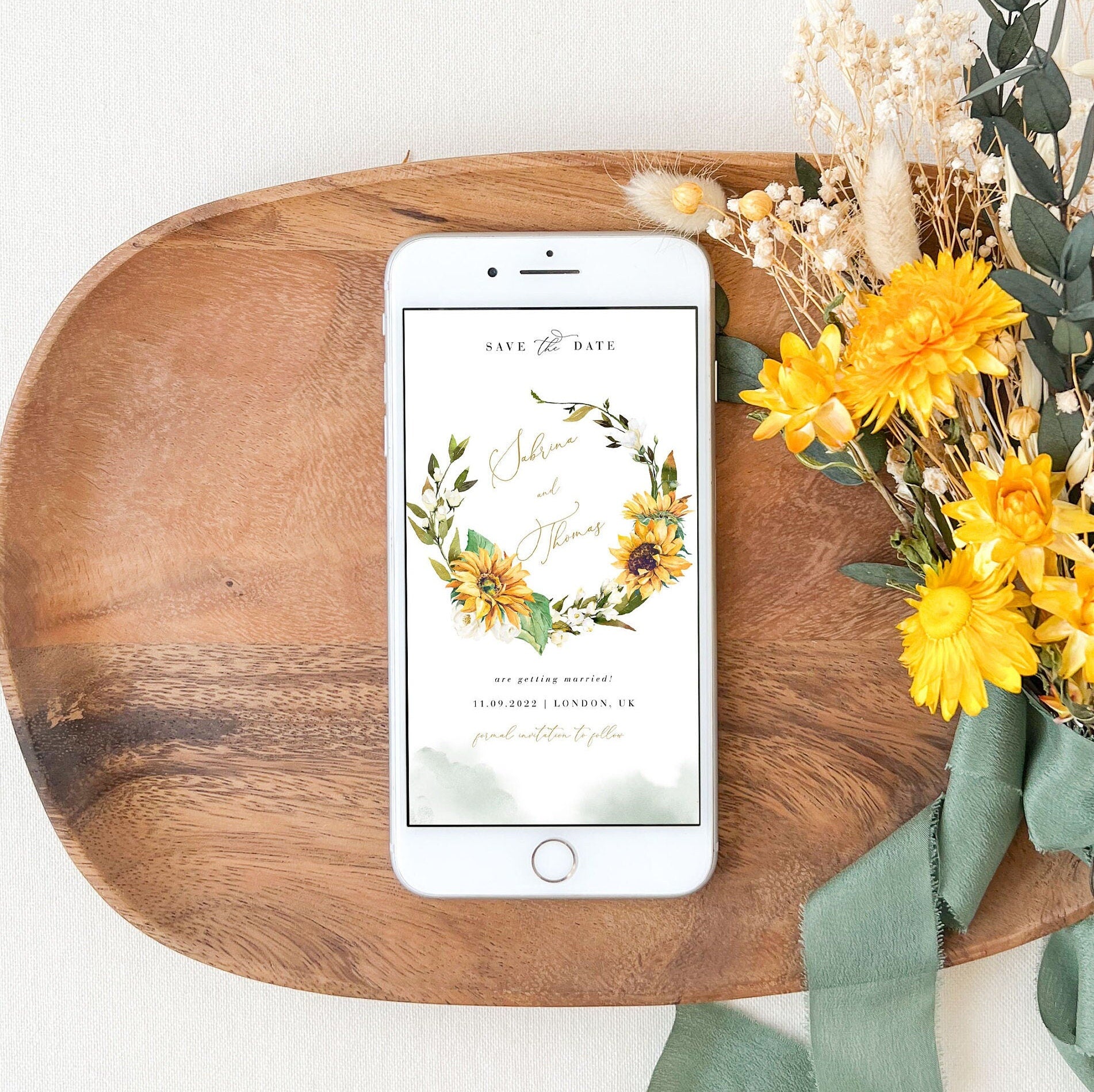 MARISOL Rustic Sunflower Save the Date Digital