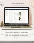 KONA Palm Tree Wedding Invitation Template with Photo