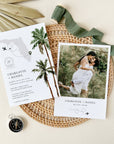 KONA Palm Tree Wedding Invitation Template with Photo