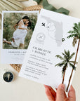 KONA Palm Tree Wedding Invitation Template with Photo