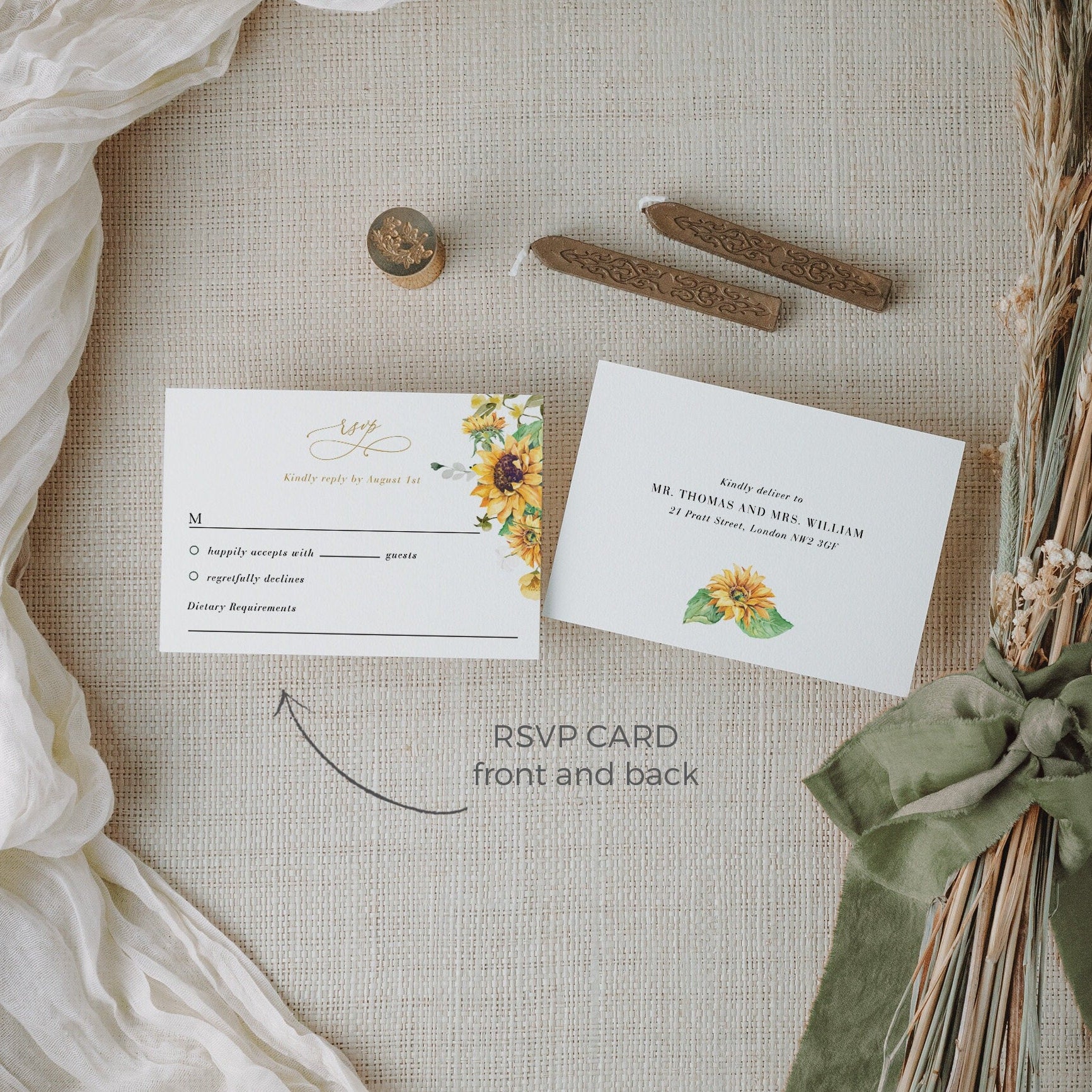 MARISOL Rustic Wedding Invitation Set Template