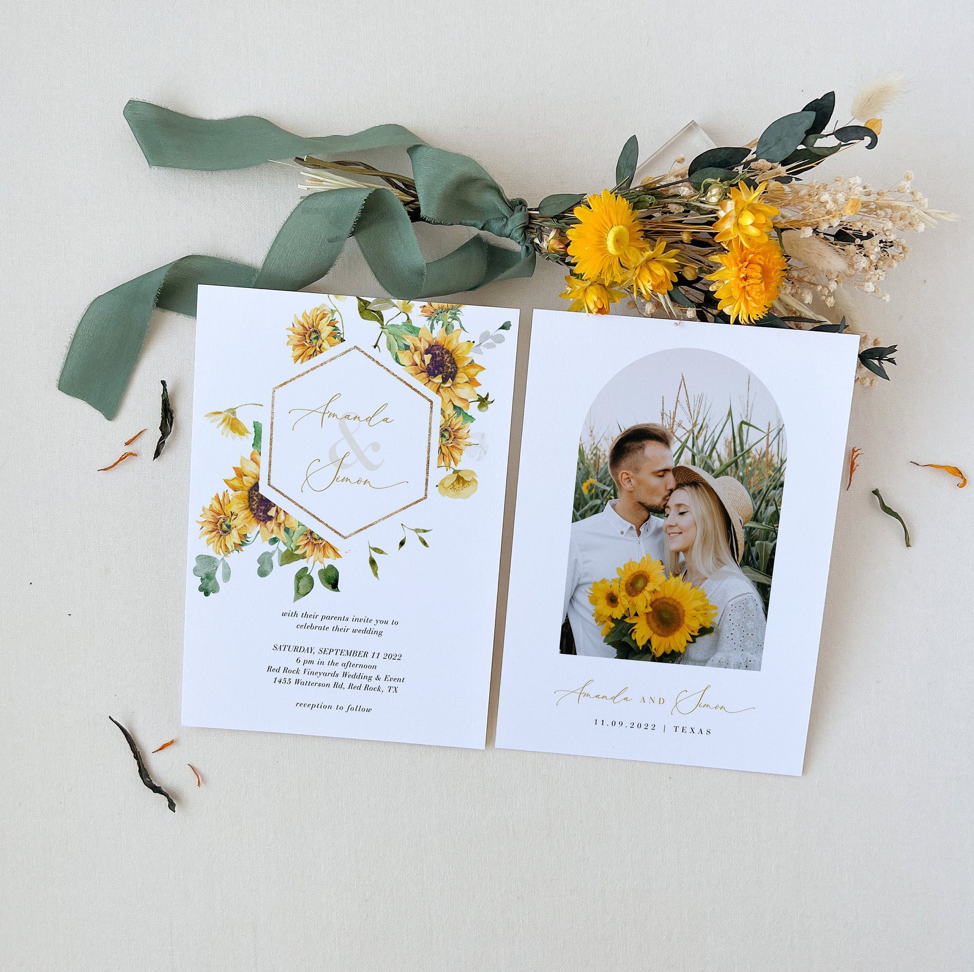 MARISOL Sunflower Wedding Invitation Template