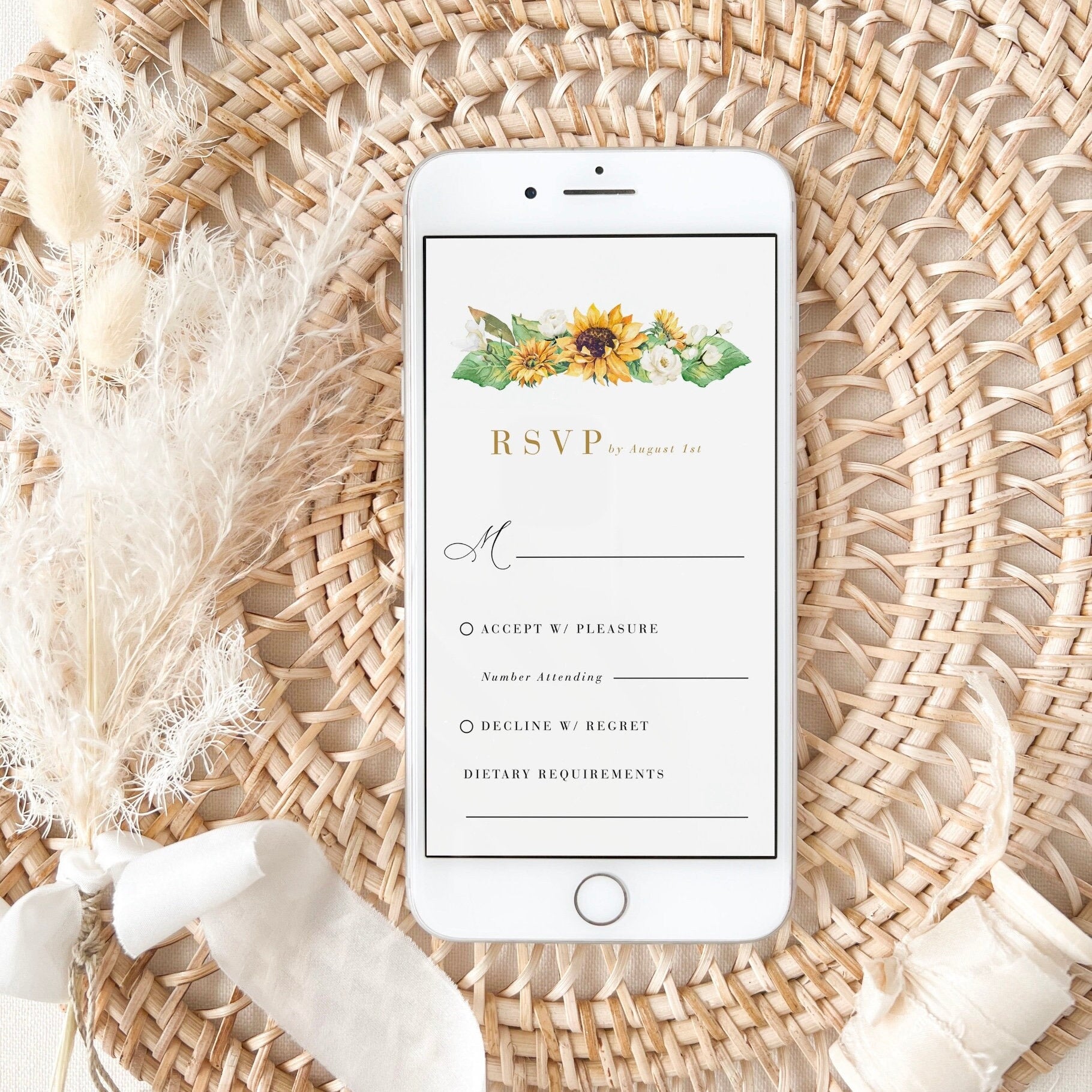 MARISOL Rustic Sunflower Wedding Invitation Digital