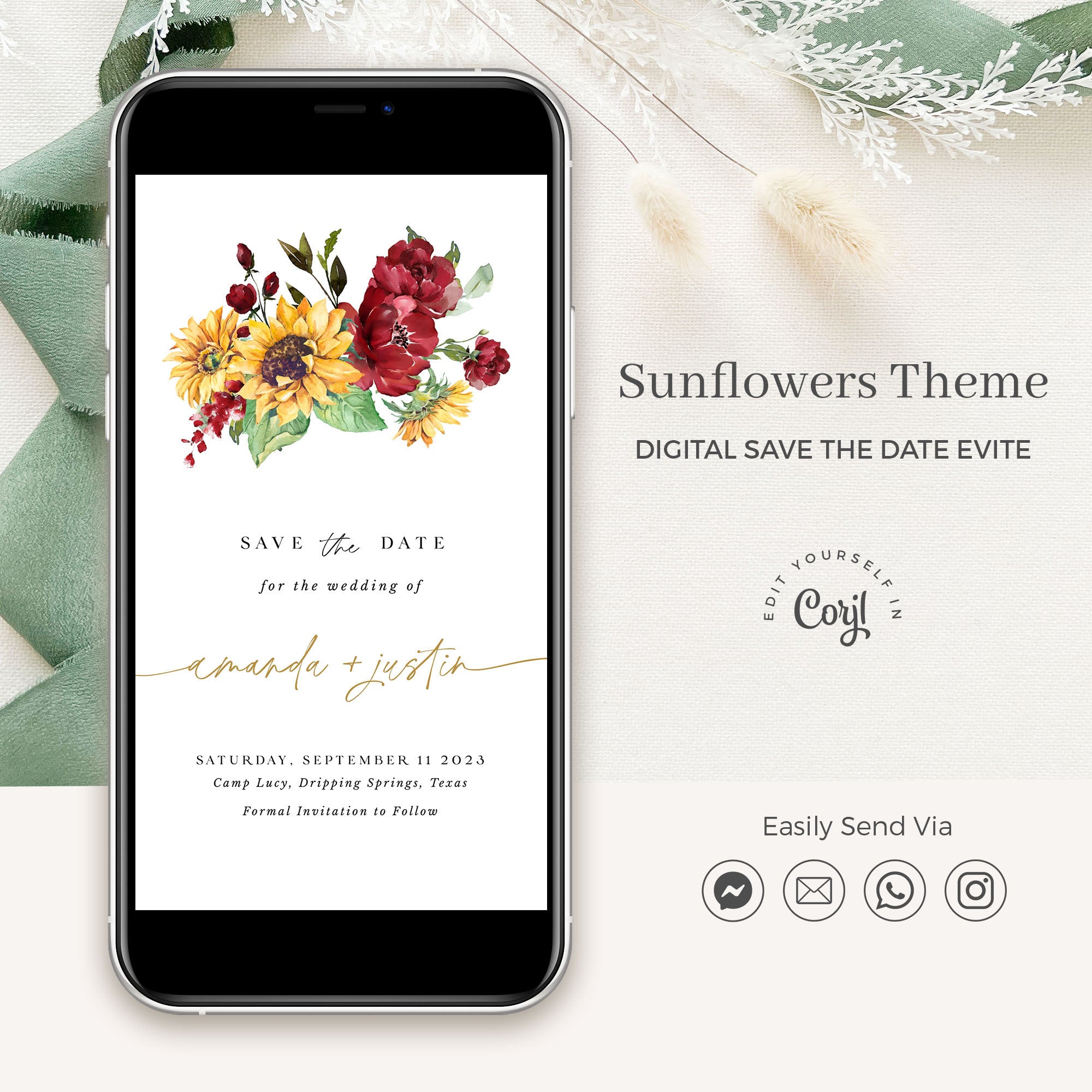 RUBY Electronic Save the Date Wedding