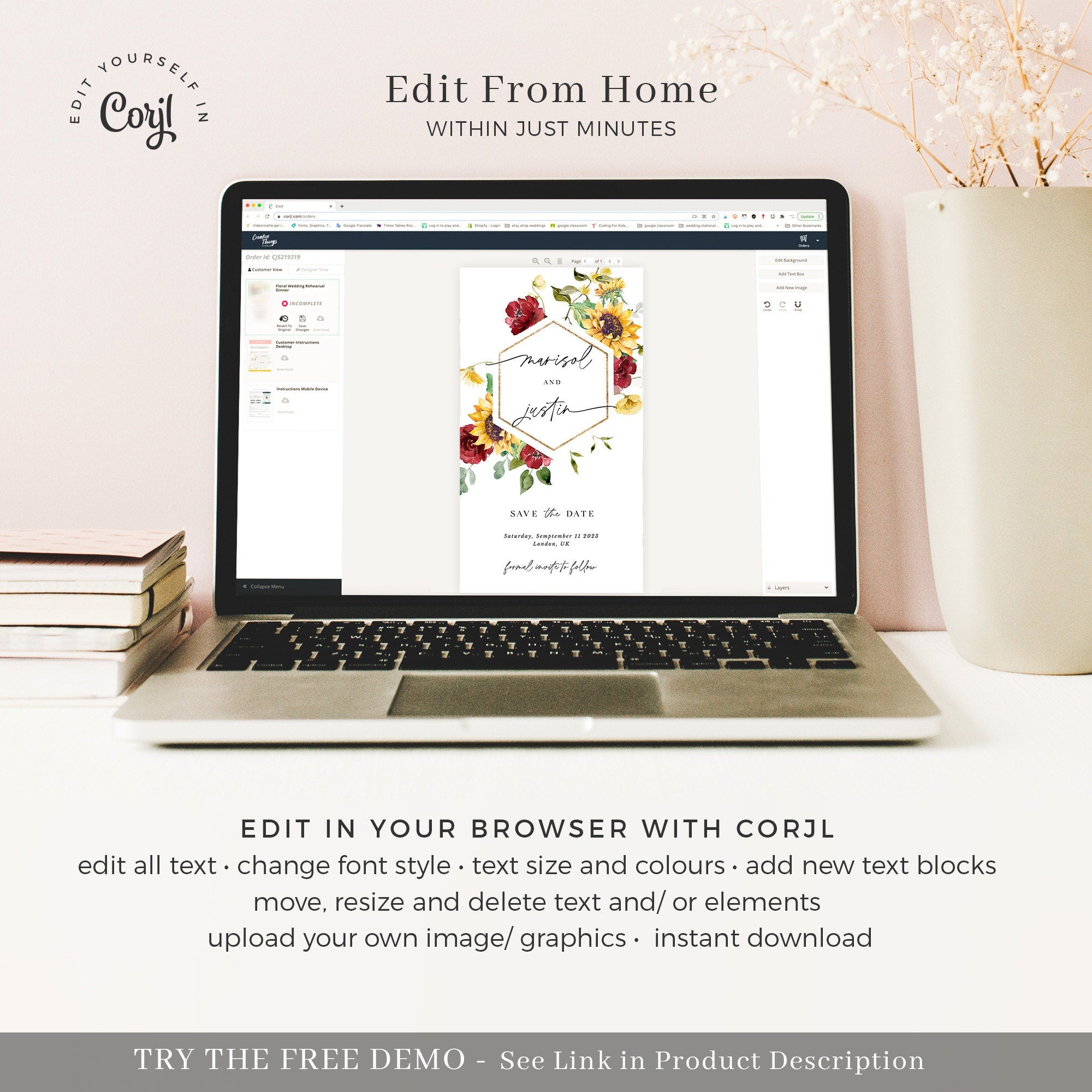 RUBY Rustic Save the Date Electronic Invitation