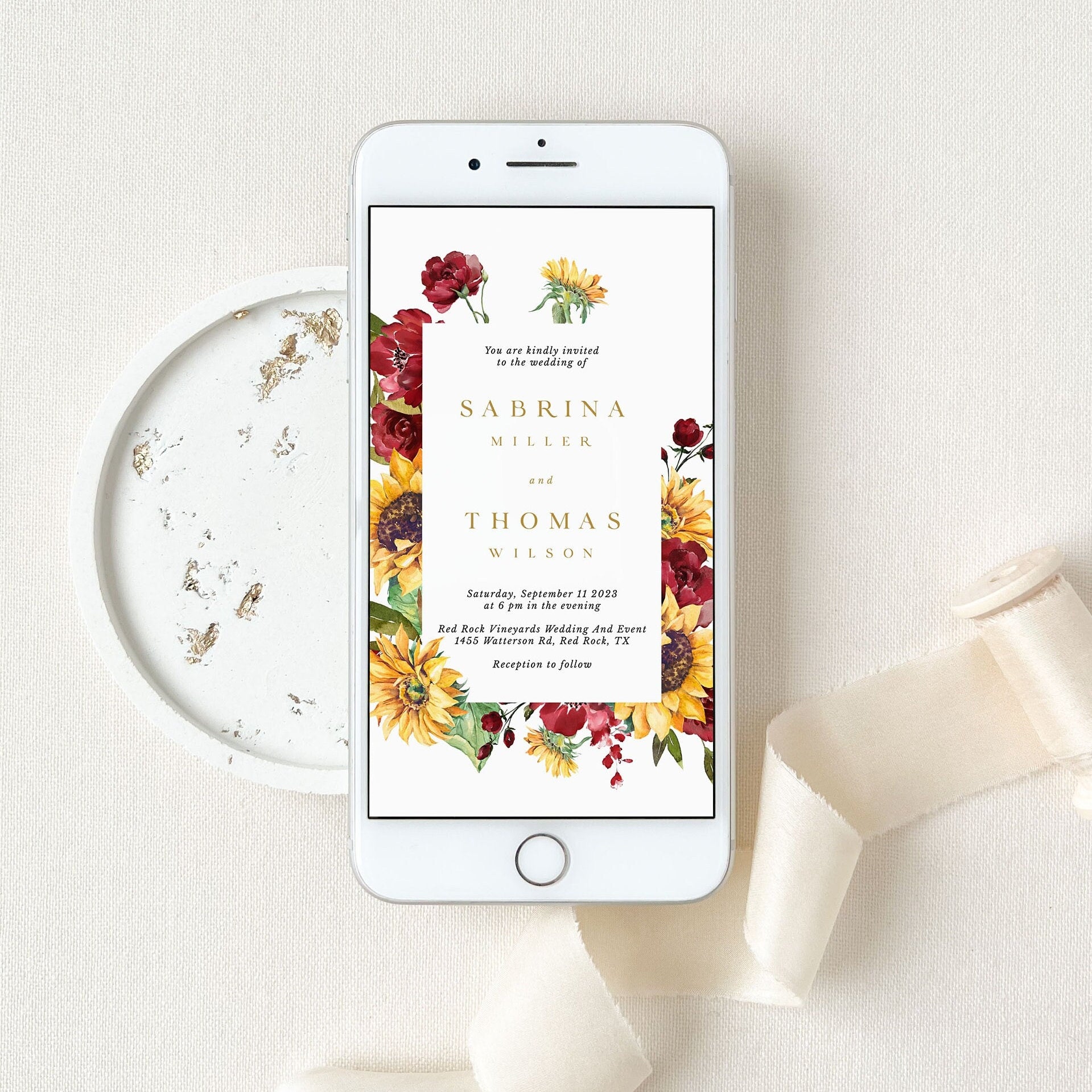 RUBY Fall Wedding Invitation Digital Cards
