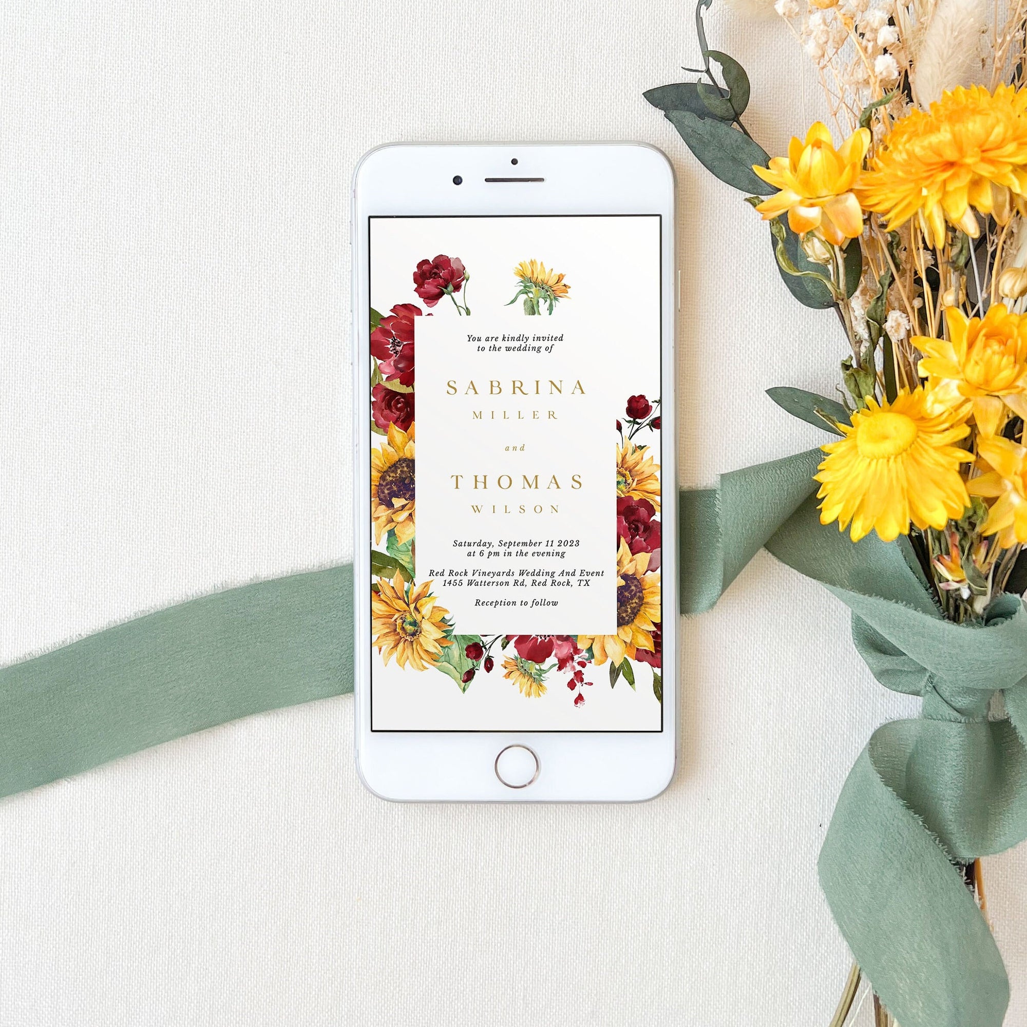 RUBY Fall Wedding Invitation Digital Cards
