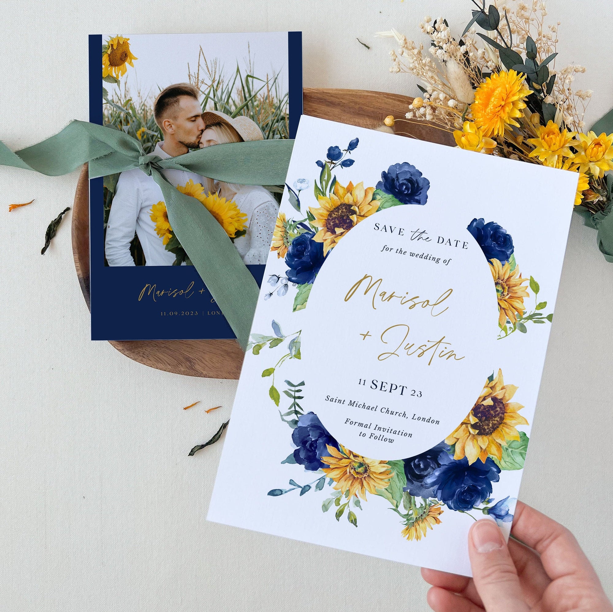 IVY Rustic Sunflower Save the Date Template