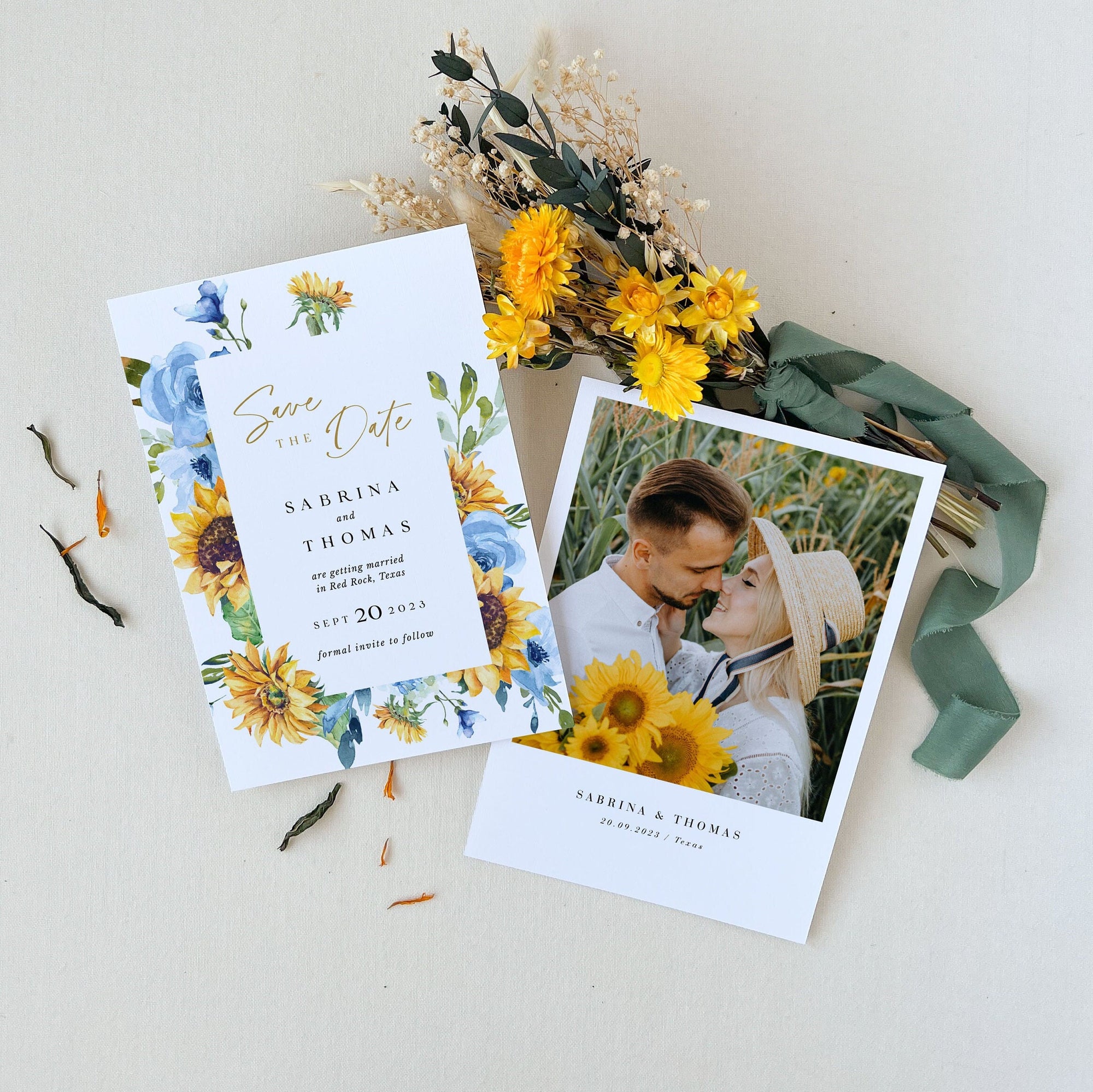 IVY Printable Save the Date Dusty Blue