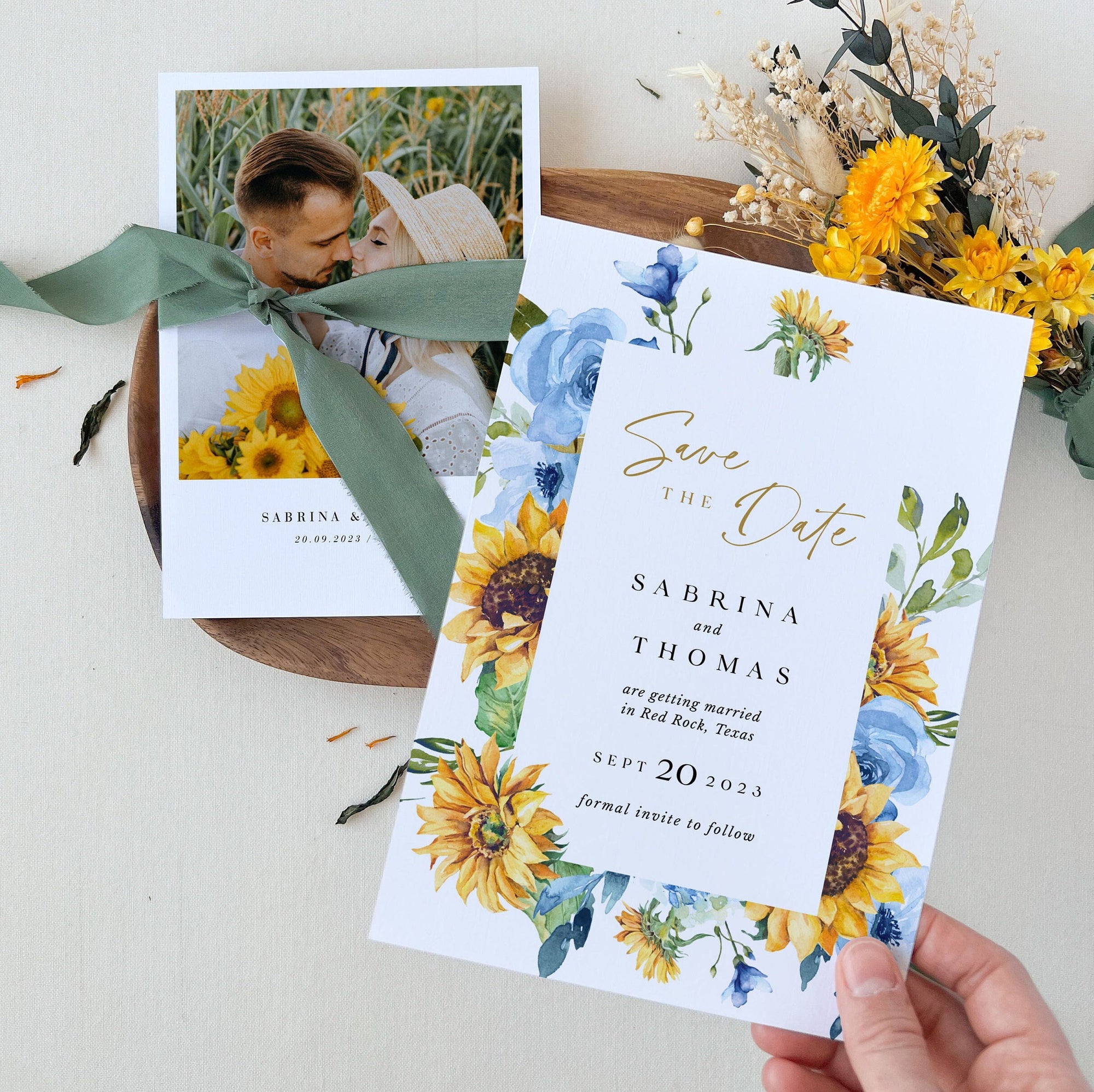 IVY Printable Save the Date Dusty Blue