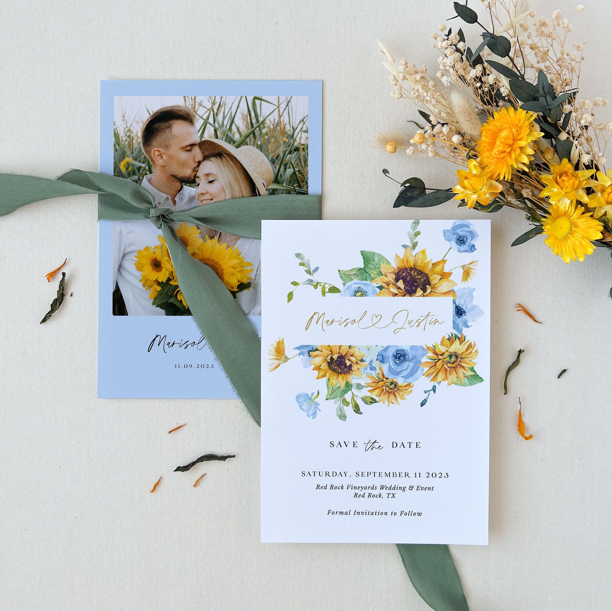IVY Printable Floral Save the Date with Photo