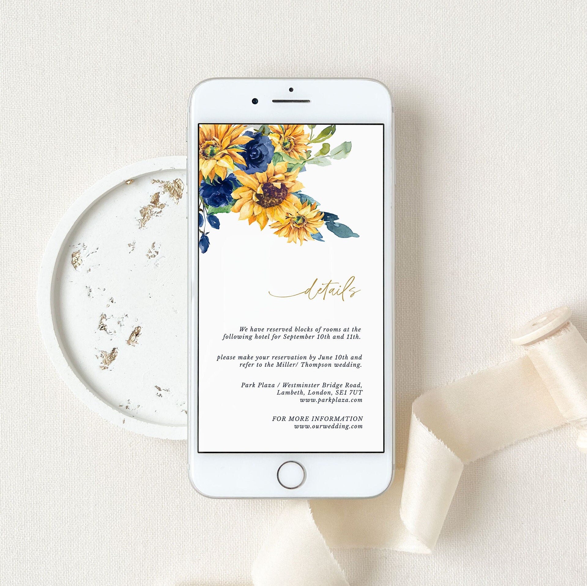 IVY Rustic Sunflowers Wedding Invitation Electronic