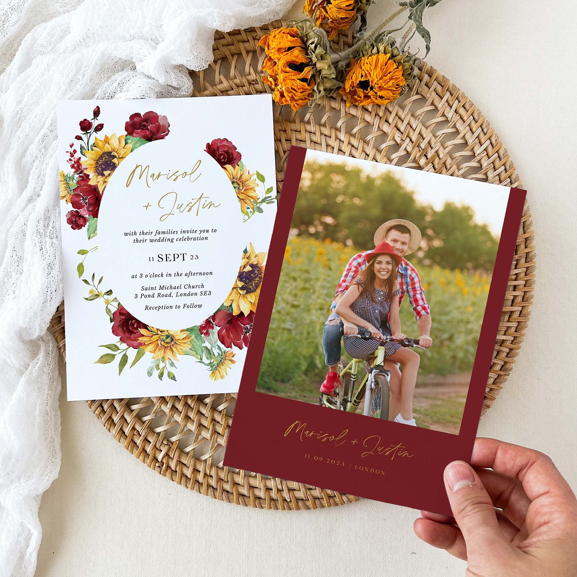 RUBY Floral Wedding Invitation Suite Template