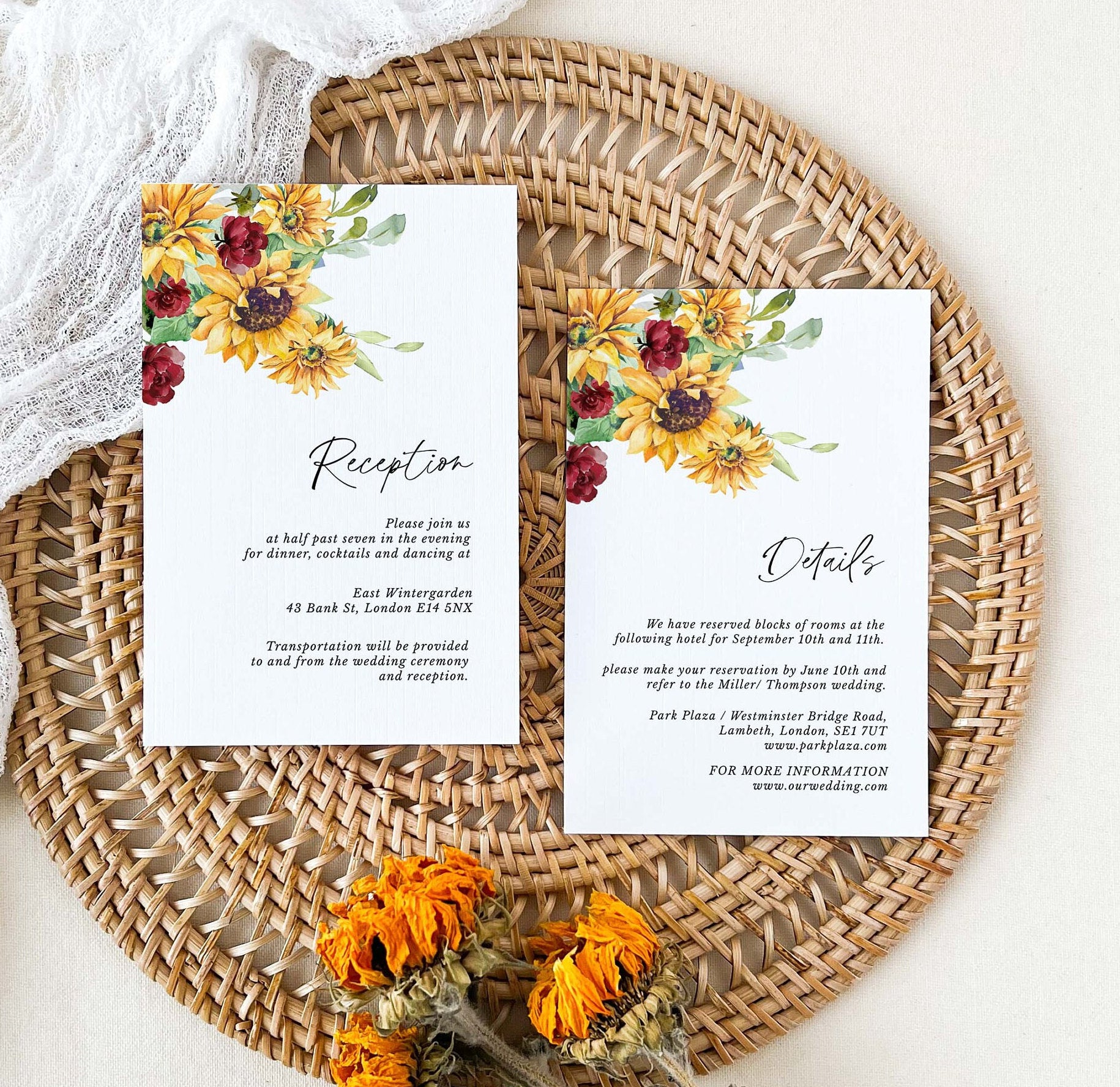 RUBY Floral Wedding Invitation Suite Template