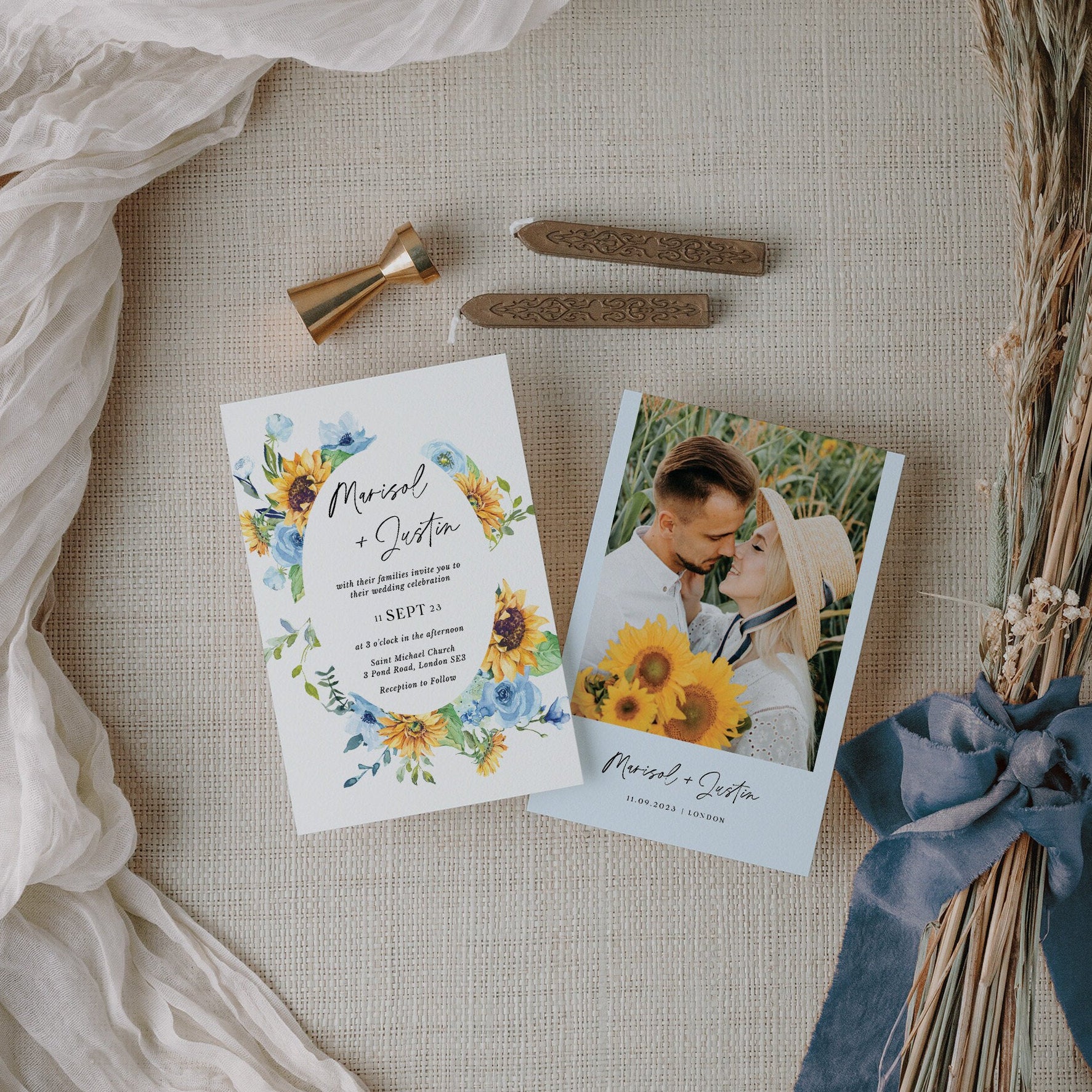 IVY Rustic Wedding Invitation Suite Template