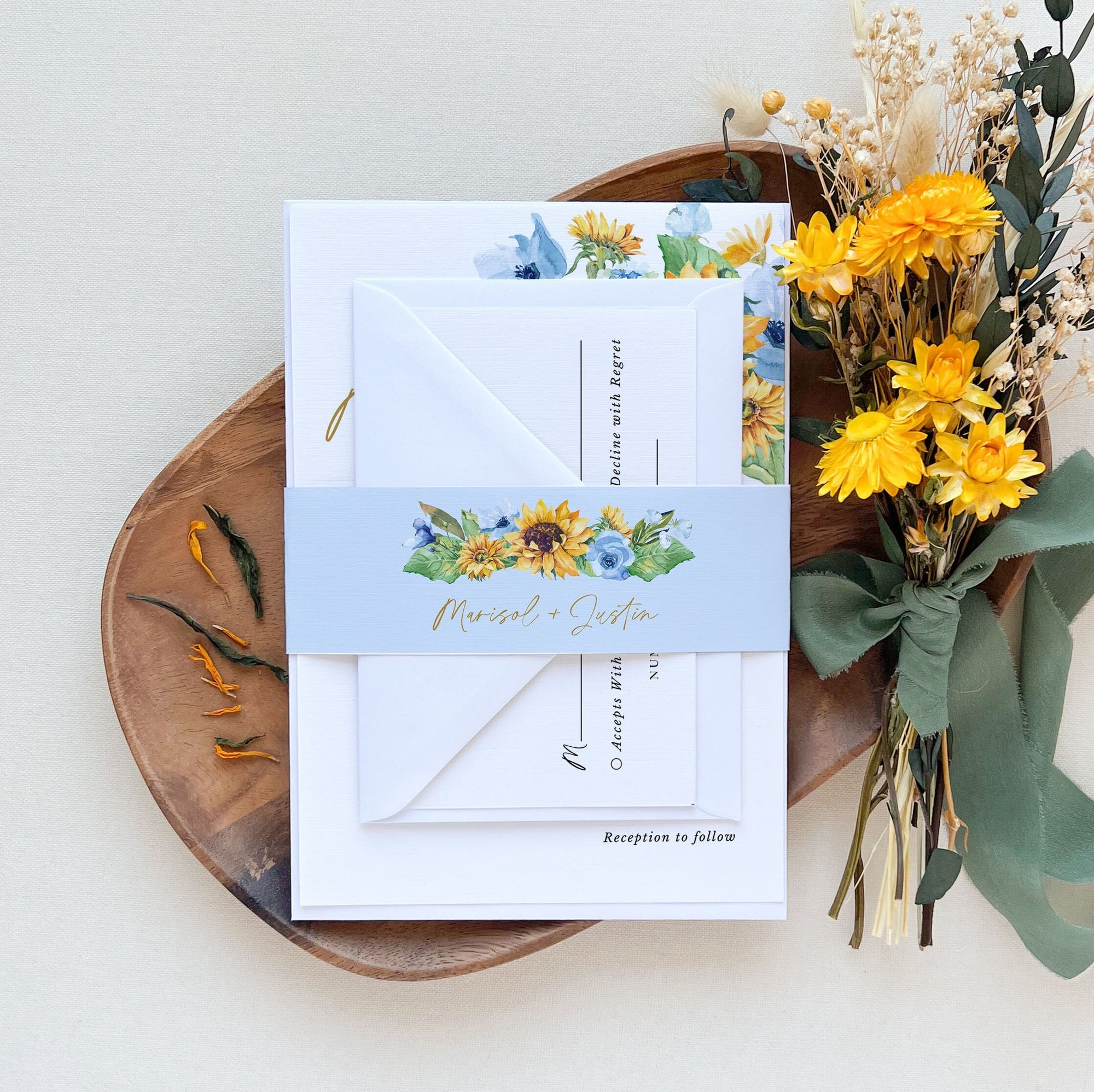IVY Sunflower Wedding Invitation Set Diy Templates