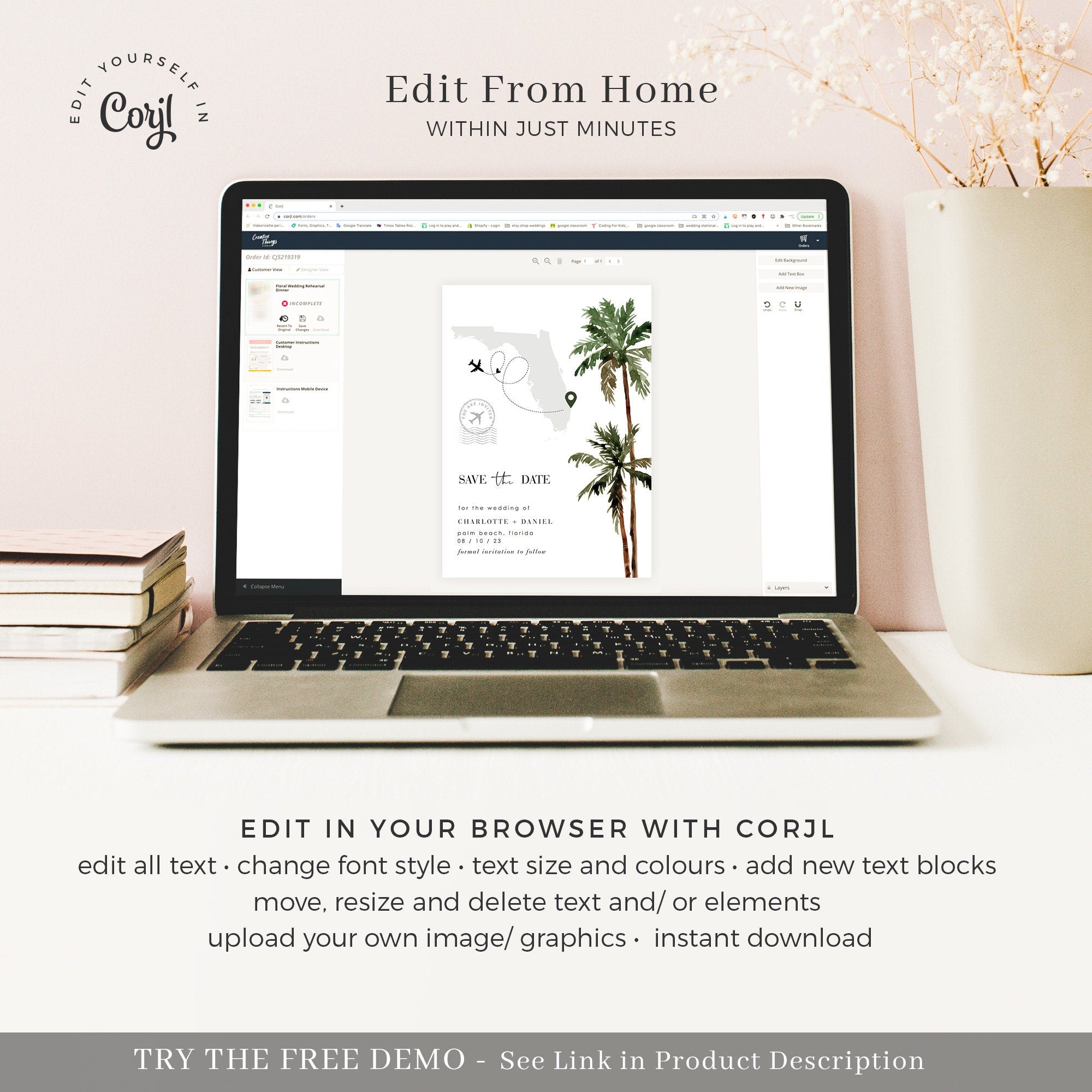 KONA Palm Tree Save the Date Template