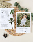 KONA Palm Tree Wedding Invitation Template with Photo