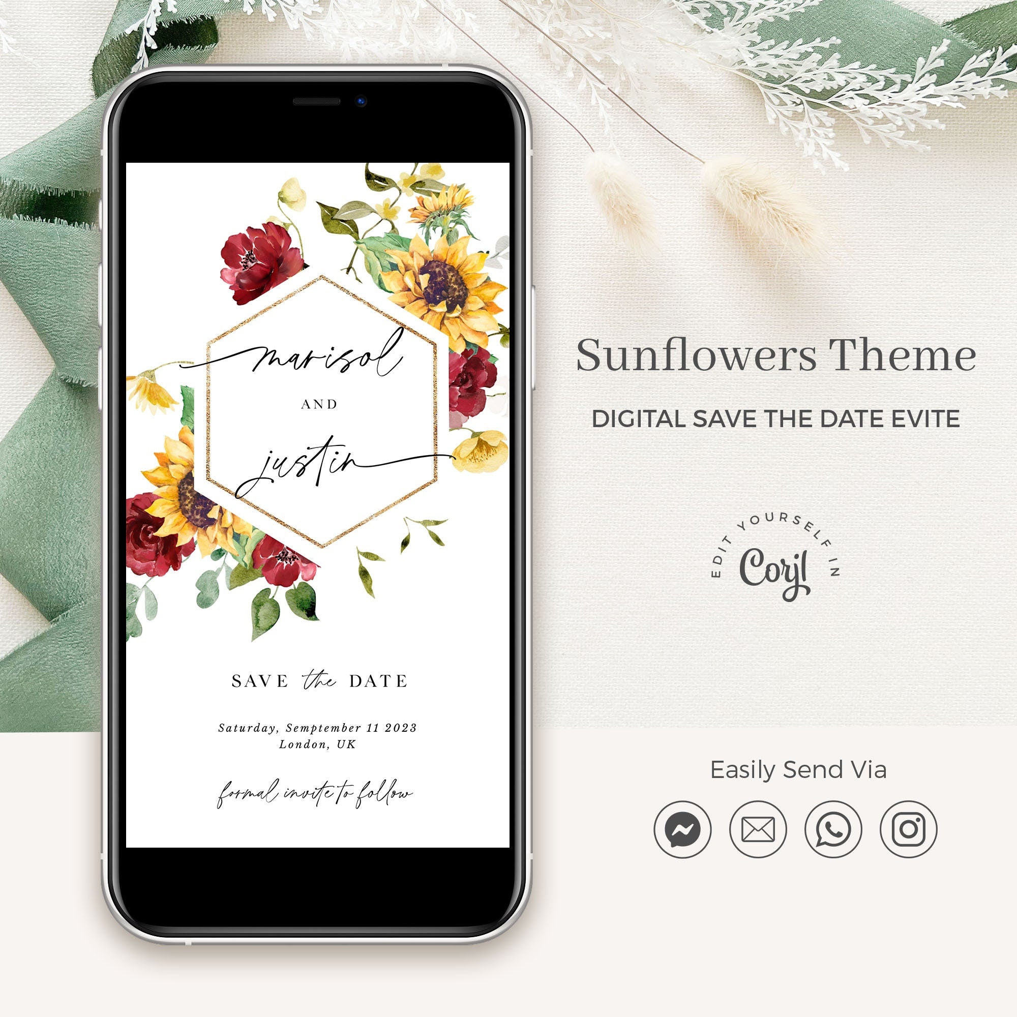 RUBY Rustic Save the Date Electronic Invitation