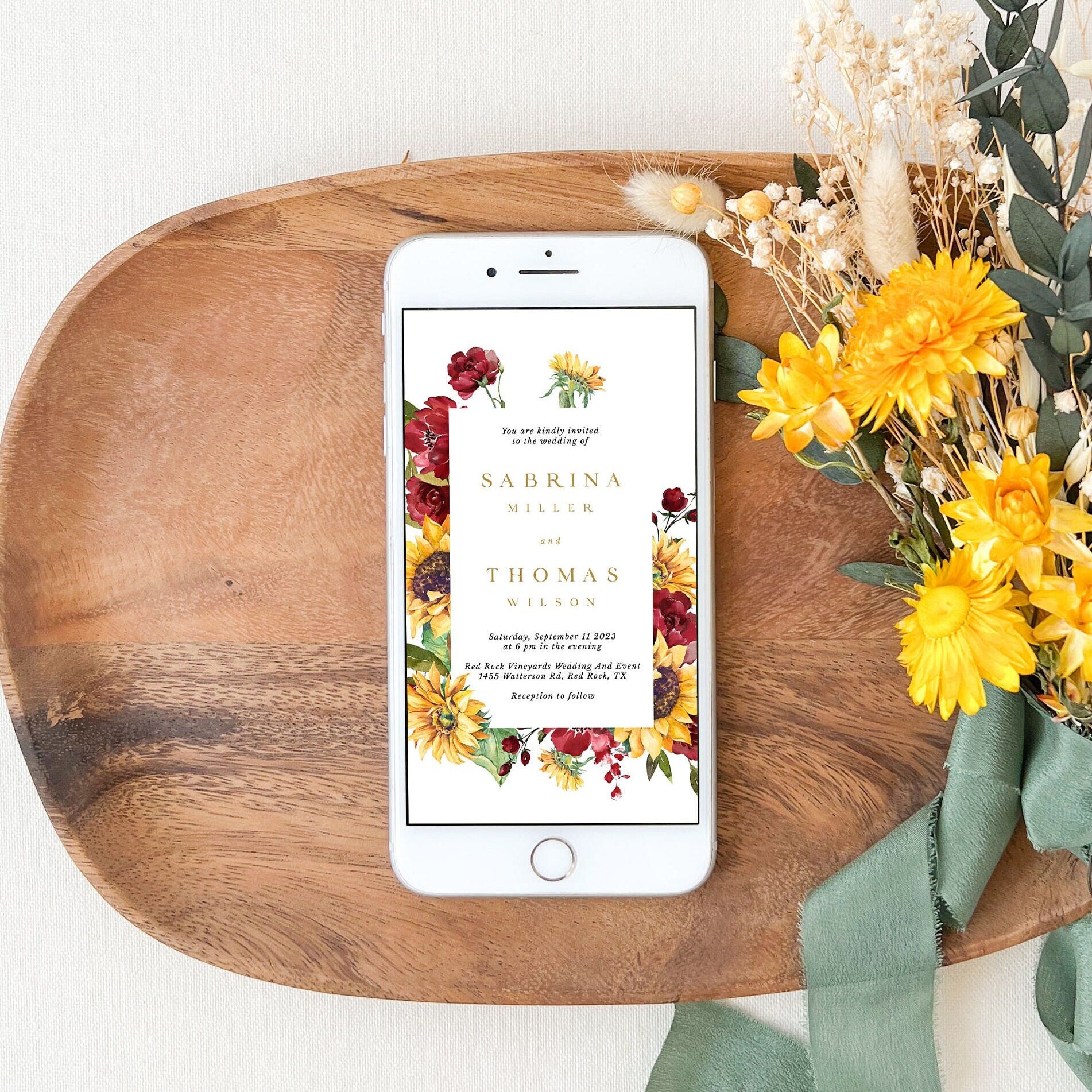 RUBY Fall Wedding Invitation Digital Cards
