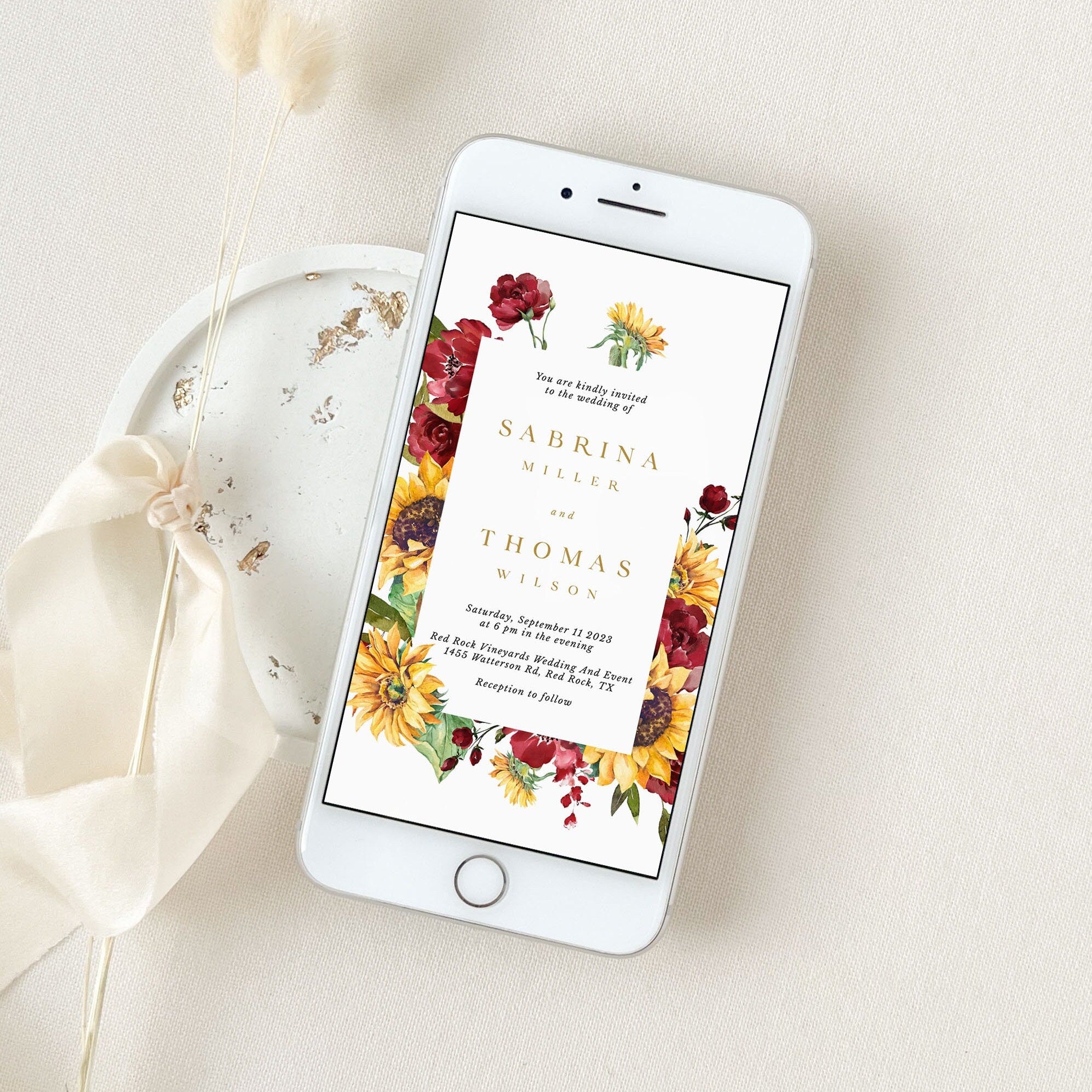 RUBY Fall Wedding Invitation Digital Cards