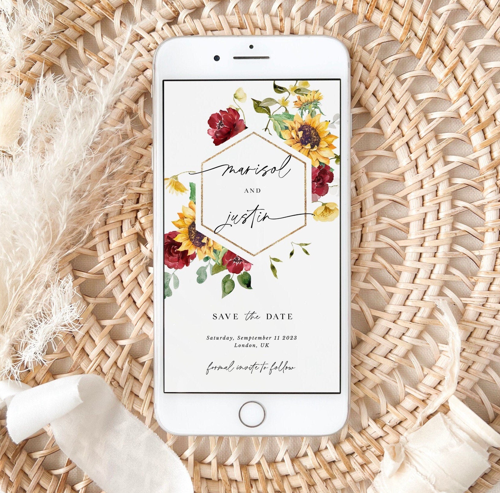 RUBY Rustic Save the Date Electronic Invitation