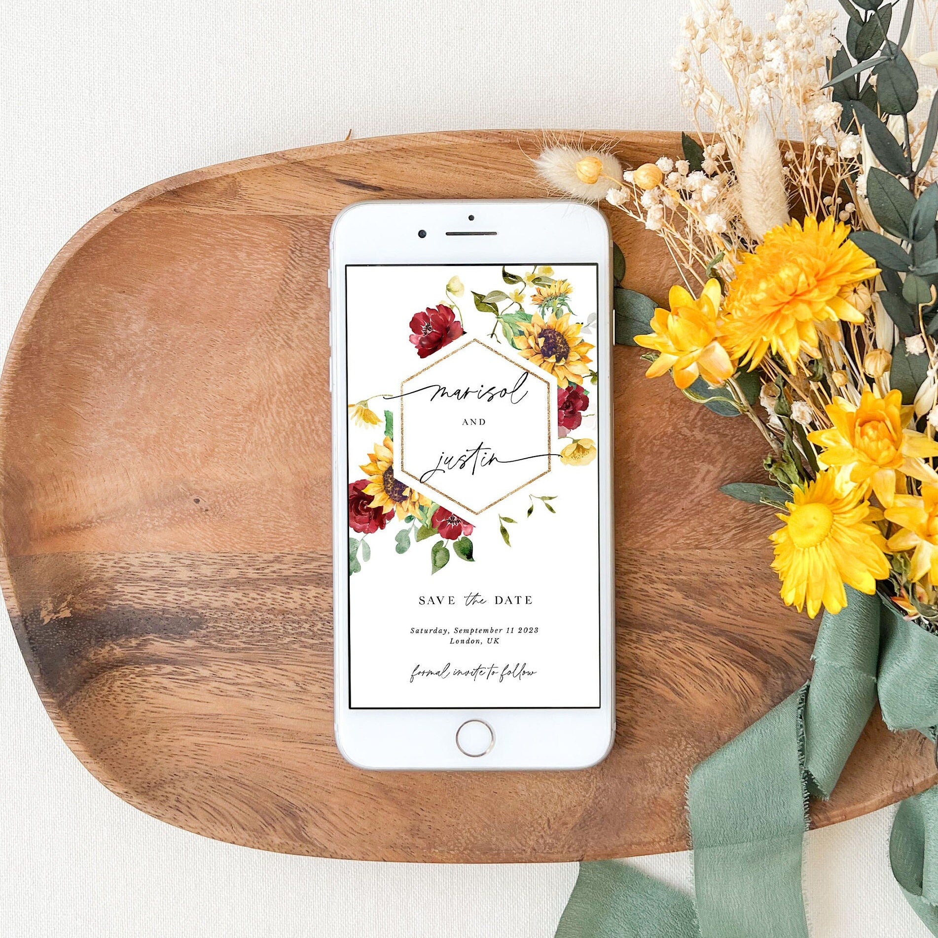 RUBY Rustic Save the Date Electronic Invitation