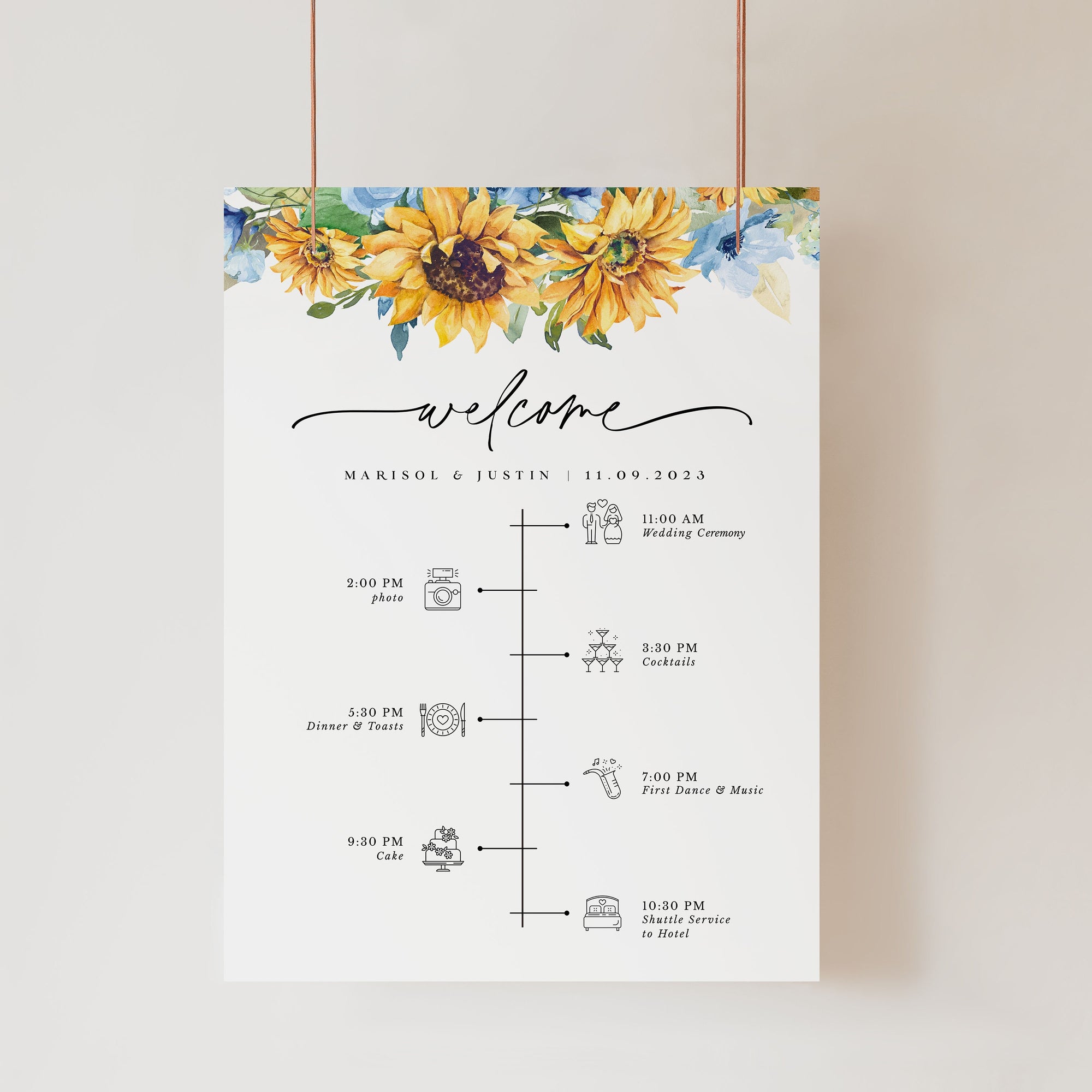 IVY Wedding Welcome and Order of The Day Sign