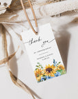 IVY Printable Wedding Favour Tags Template with Sunflowers