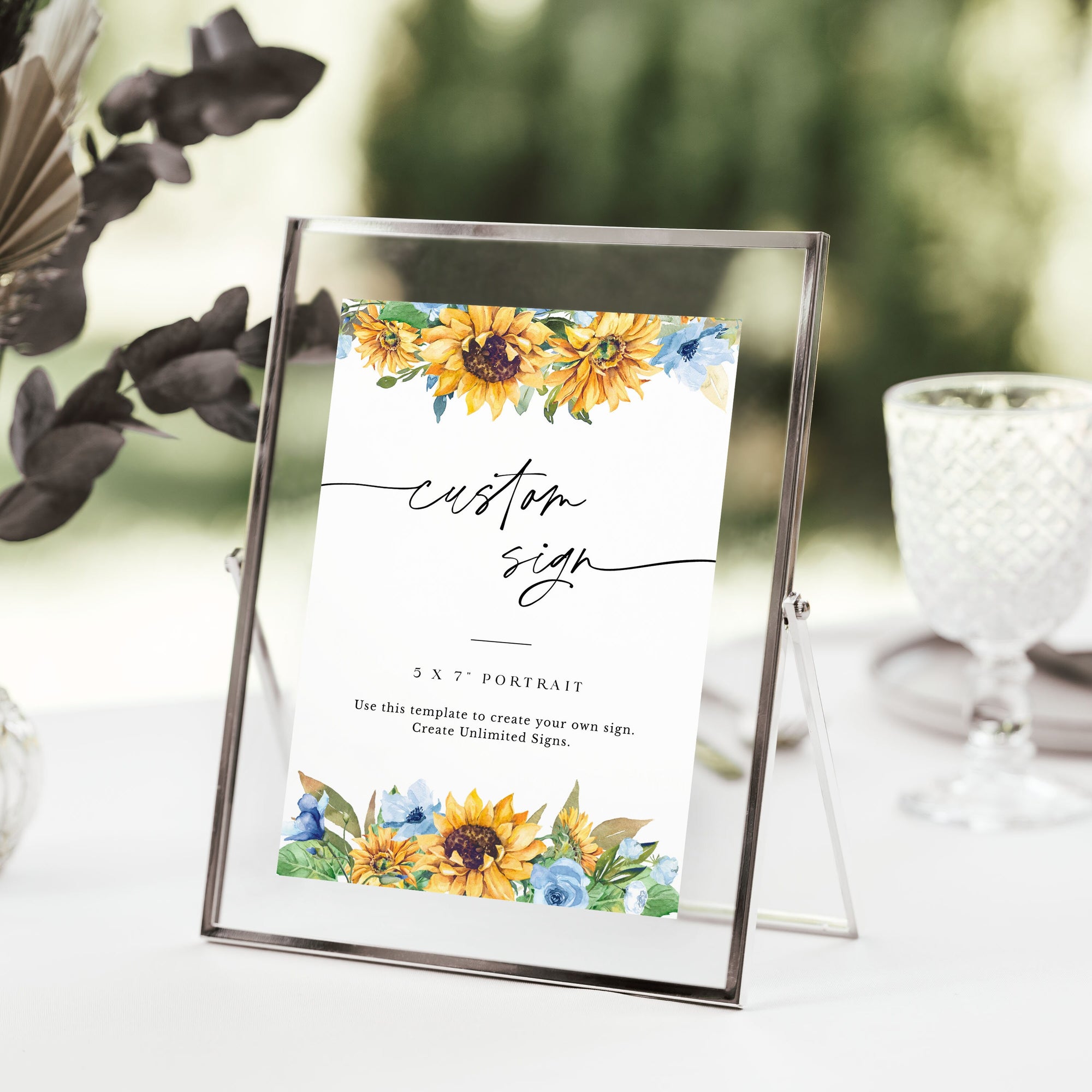 IVY Small Rustic Sunflower Wedding Sign Template