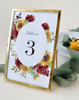 RUBY Rustic Sunflower Table Numbers Wedding Template