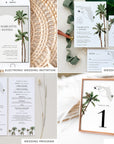 KONA Tropical Palm Tree Wedding Stationery Template Bundle