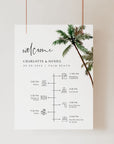 KONA Palm Tree Wedding Order of Events Sign Template