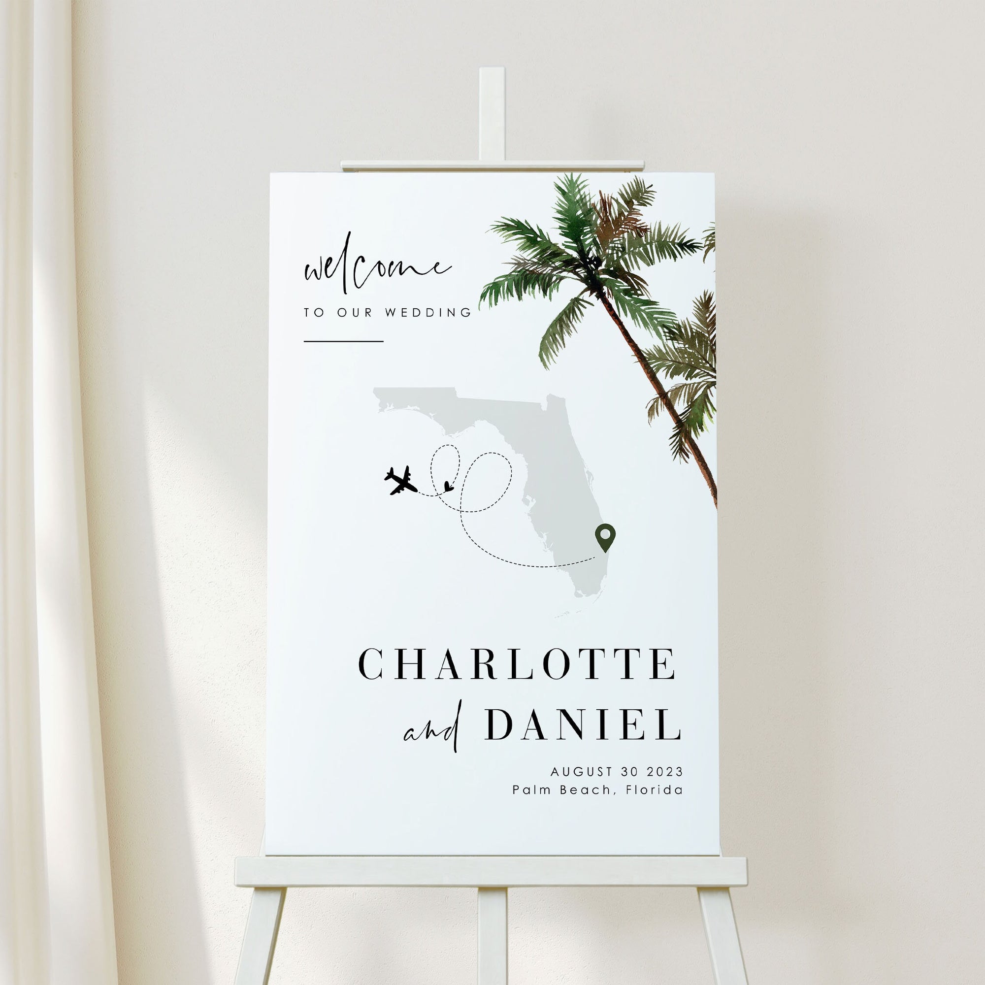 KONA Printable Welcome to Our Wedding Sign Tropical Theme