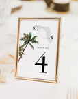 KONA Tropical Wedding Table Numbers Template