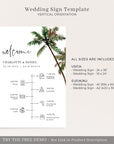 KONA Palm Tree Wedding Order of Events Sign Template