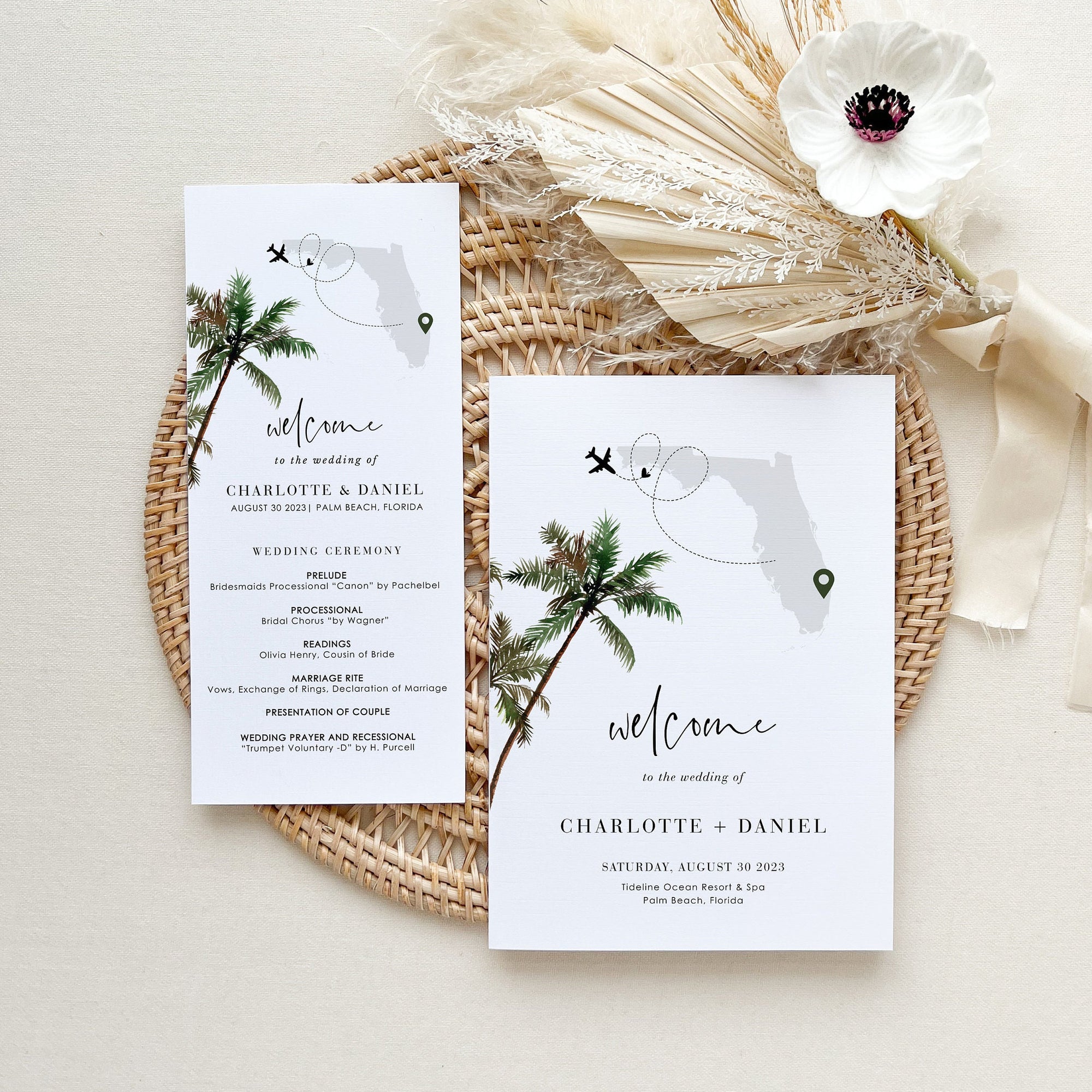 KONA Tropical Wedding Program Template