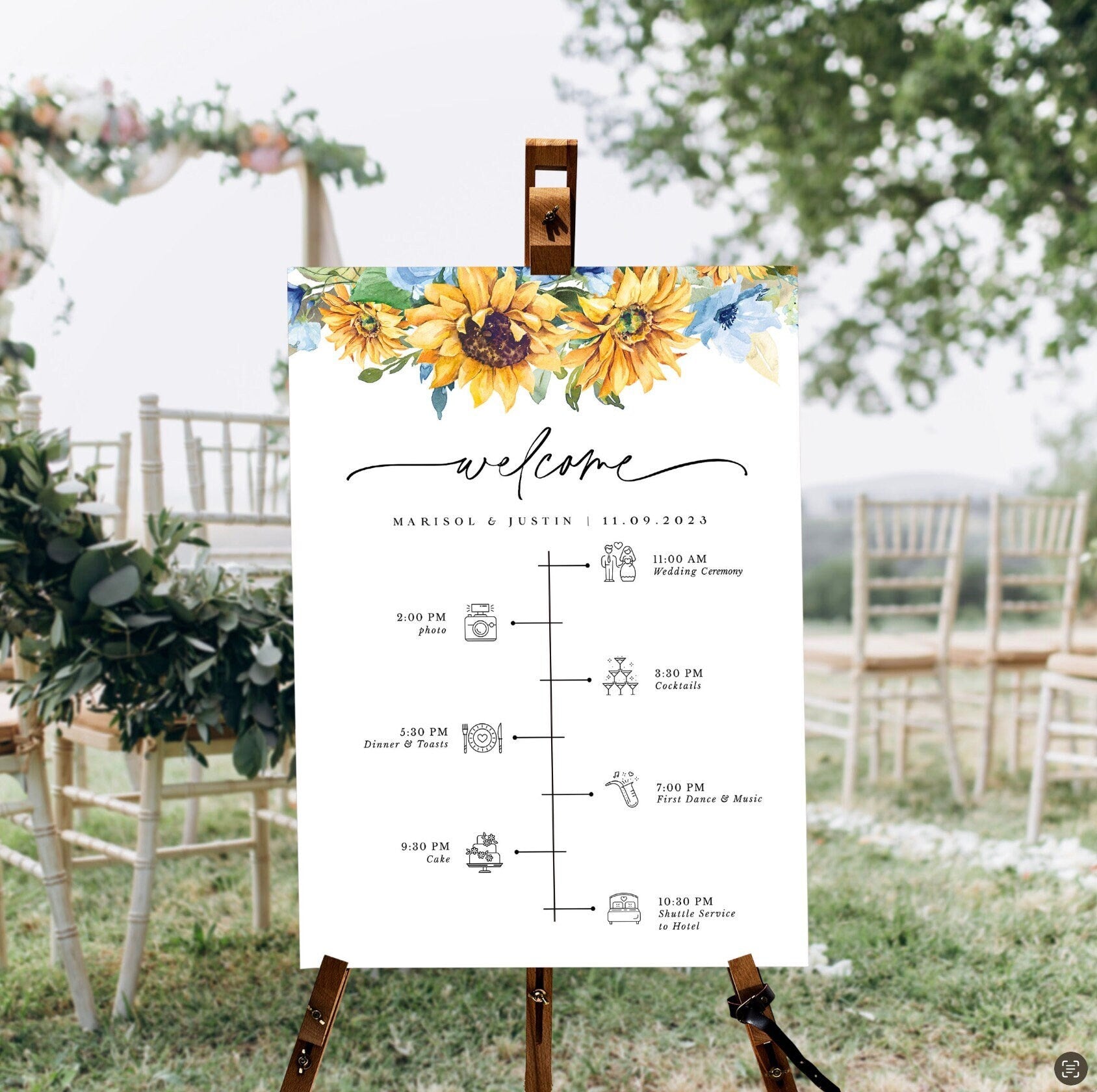 IVY Wedding Welcome and Order of The Day Sign