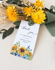 IVY Printable Wedding Favour Tags Template with Sunflowers