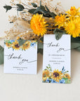 IVY Printable Wedding Favour Tags Template with Sunflowers