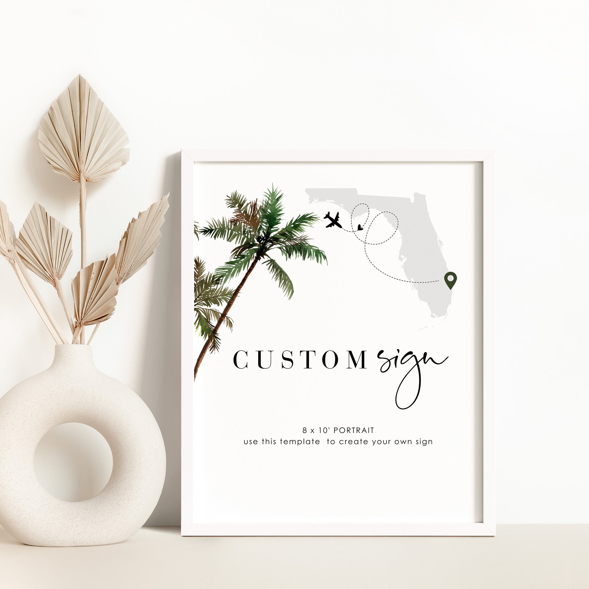 KONA Tropical Theme Small Wedding Sign Template