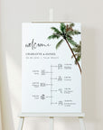 KONA Palm Tree Wedding Order of Events Sign Template