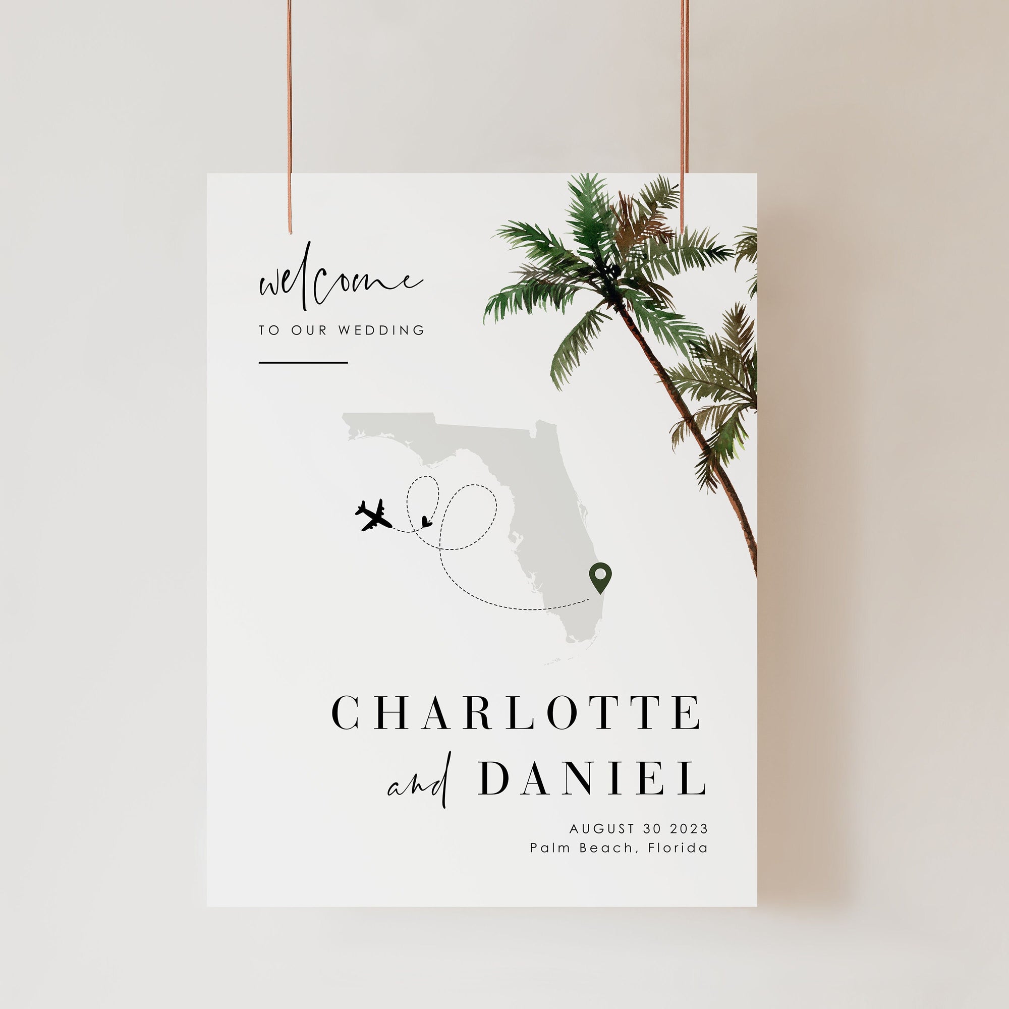 KONA Printable Welcome to Our Wedding Sign Tropical Theme