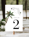 KONA Tropical Wedding Table Numbers Template