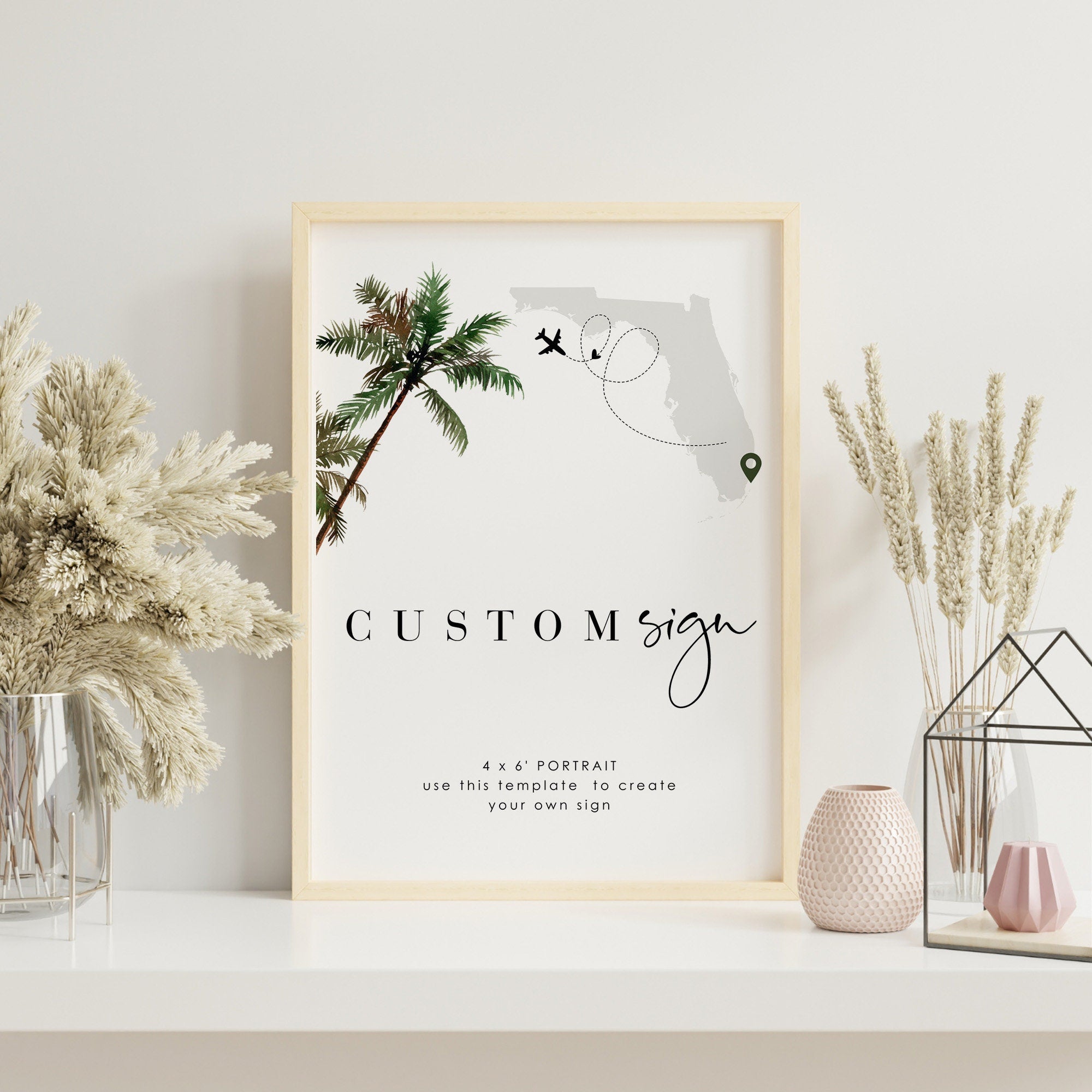 KONA Tropical Theme Small Wedding Sign Template